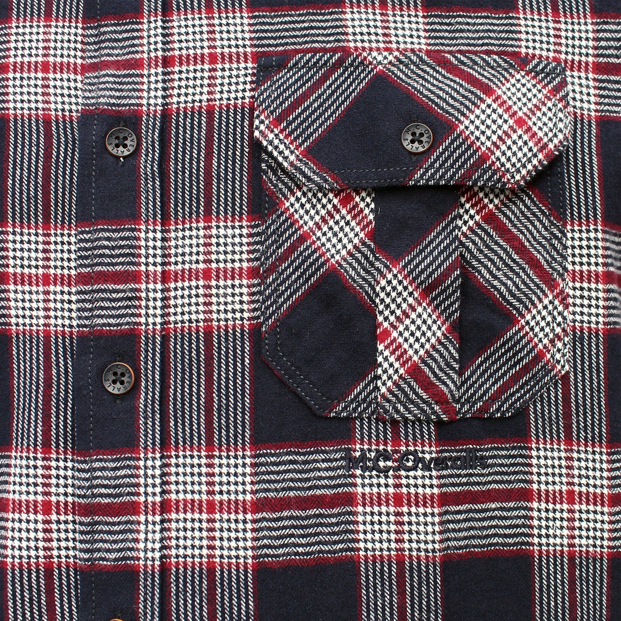Cotton Button Down Shirt Navy Check