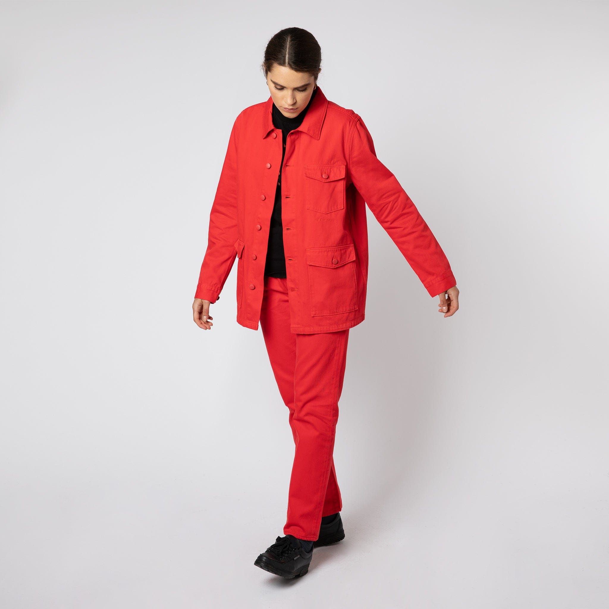 Denim Work Jacket Red