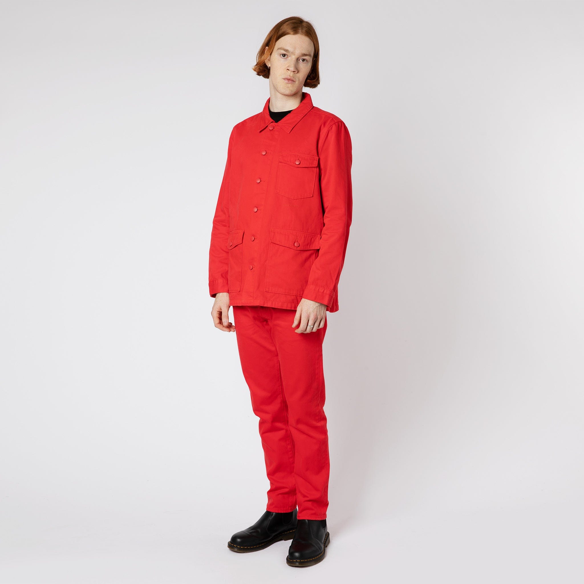 Denim Work Jacket Red