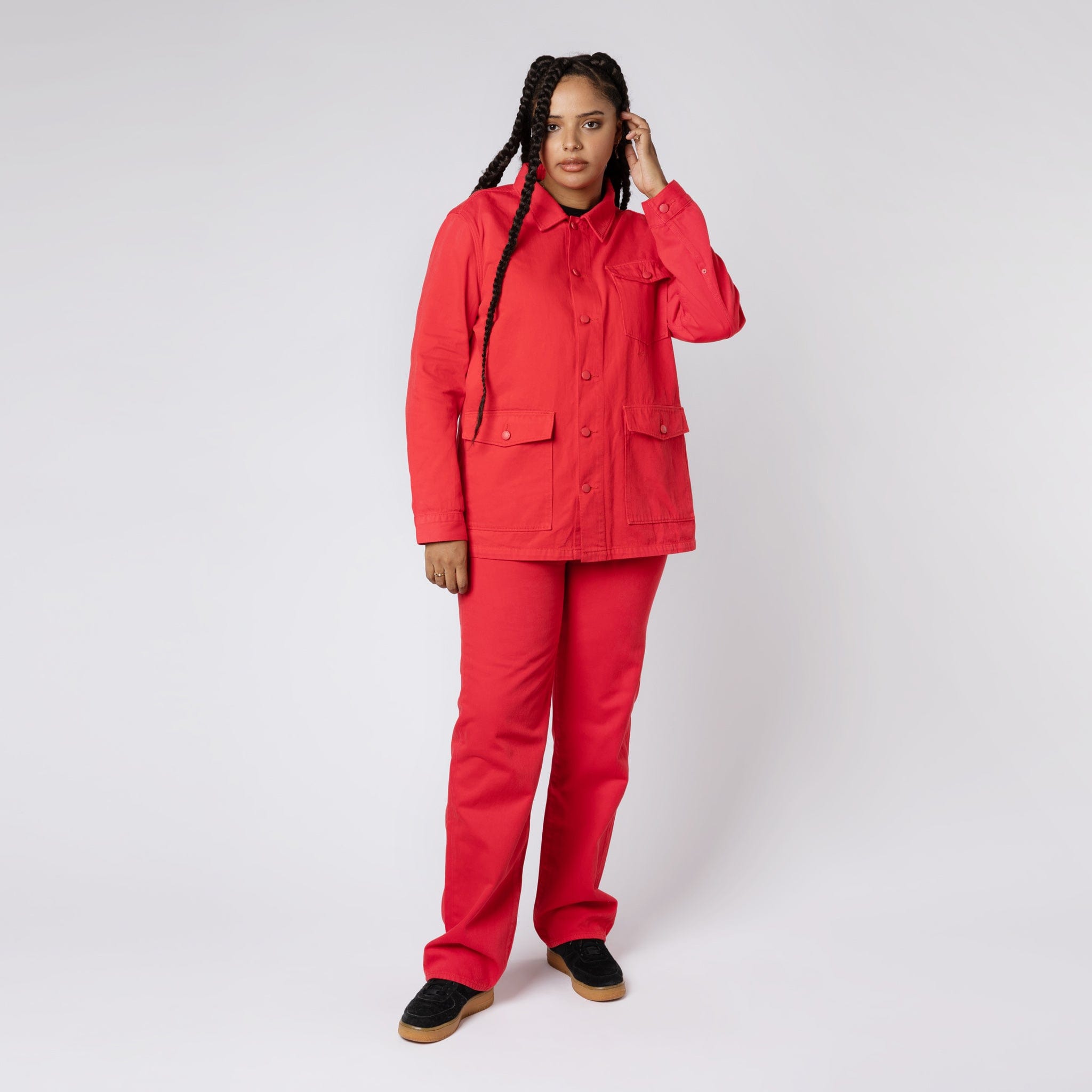 Denim Work Jacket Red