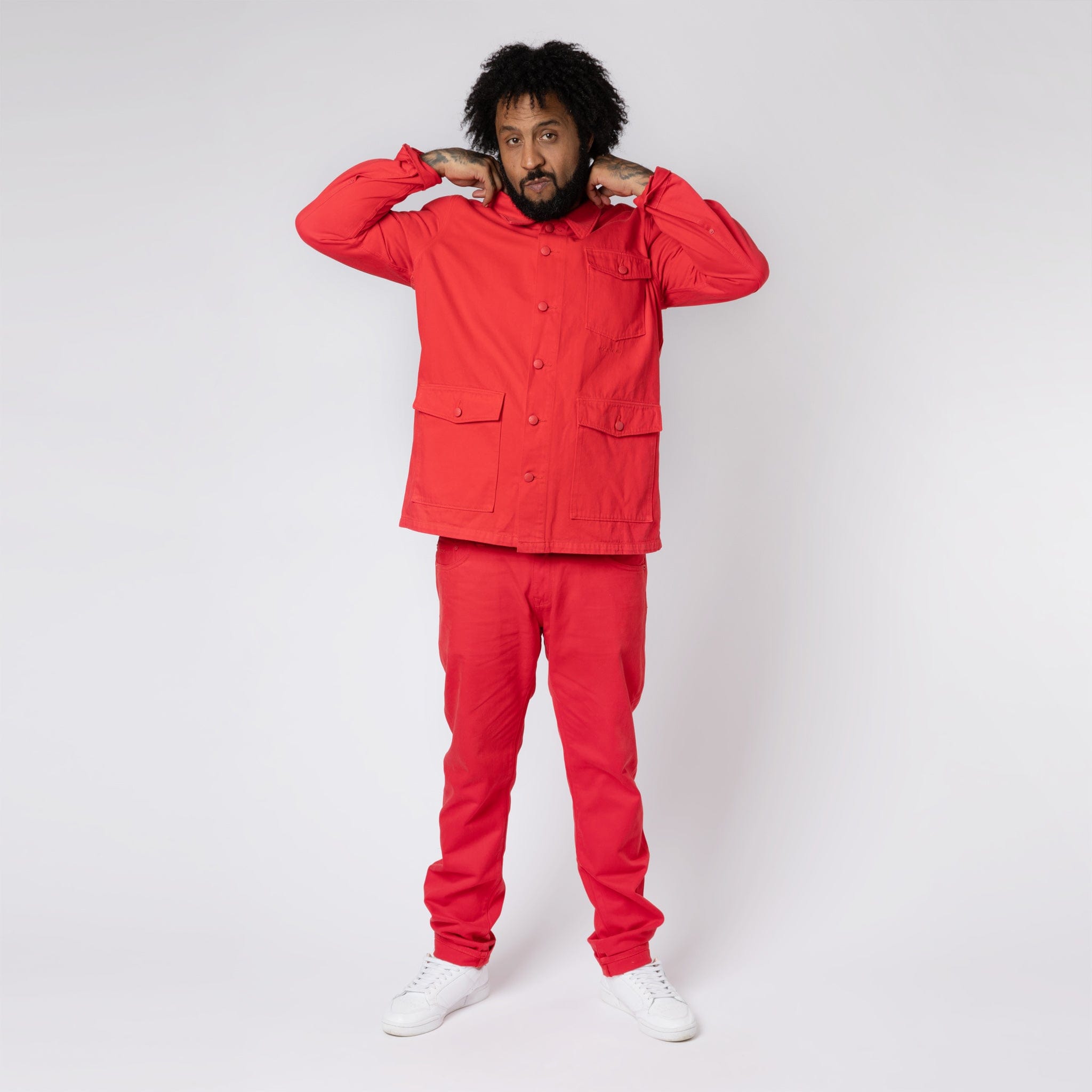 Denim Work Jacket Red