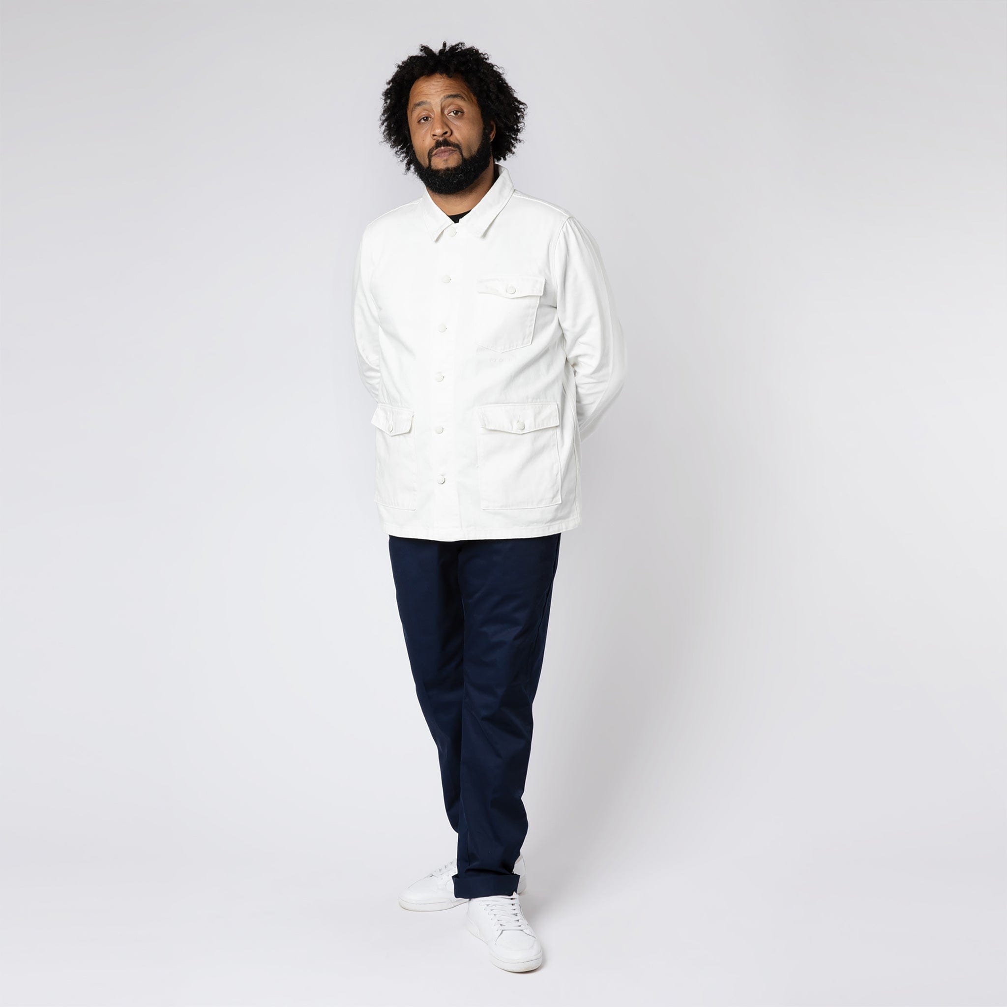 Relaxed Denim Work Jacket White