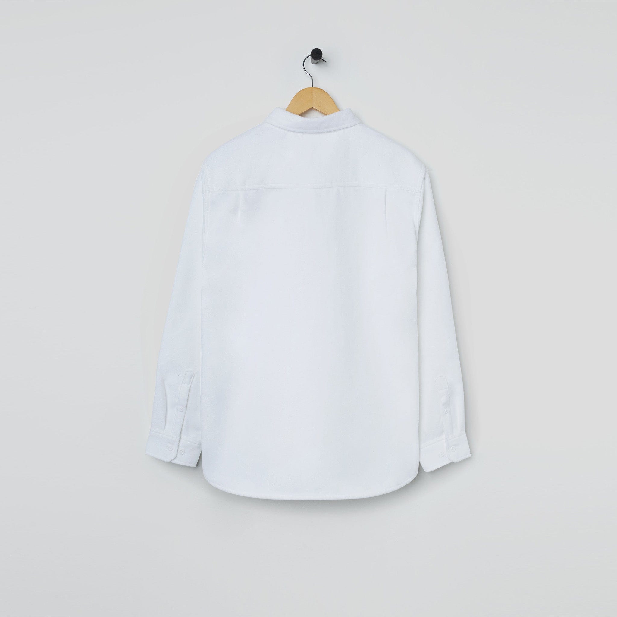 Heavy Flannel Pullover Shirt White