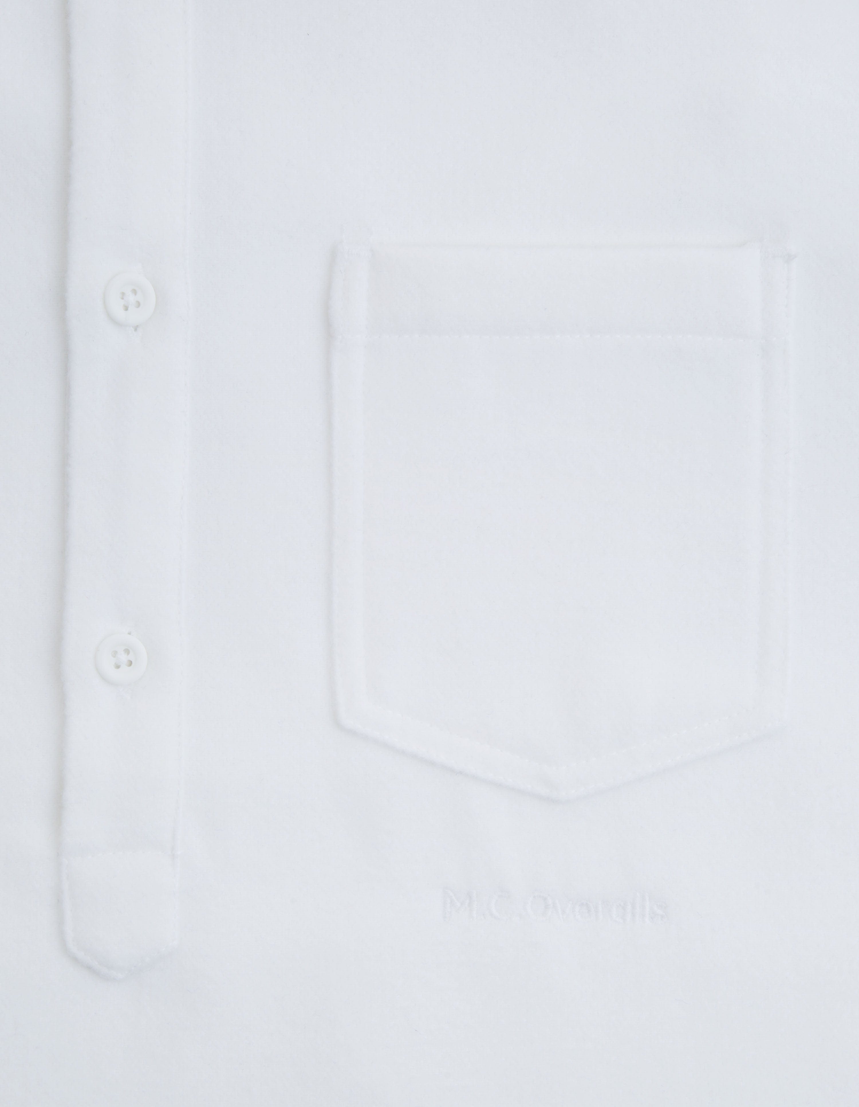 Heavy Flannel Pullover Shirt White