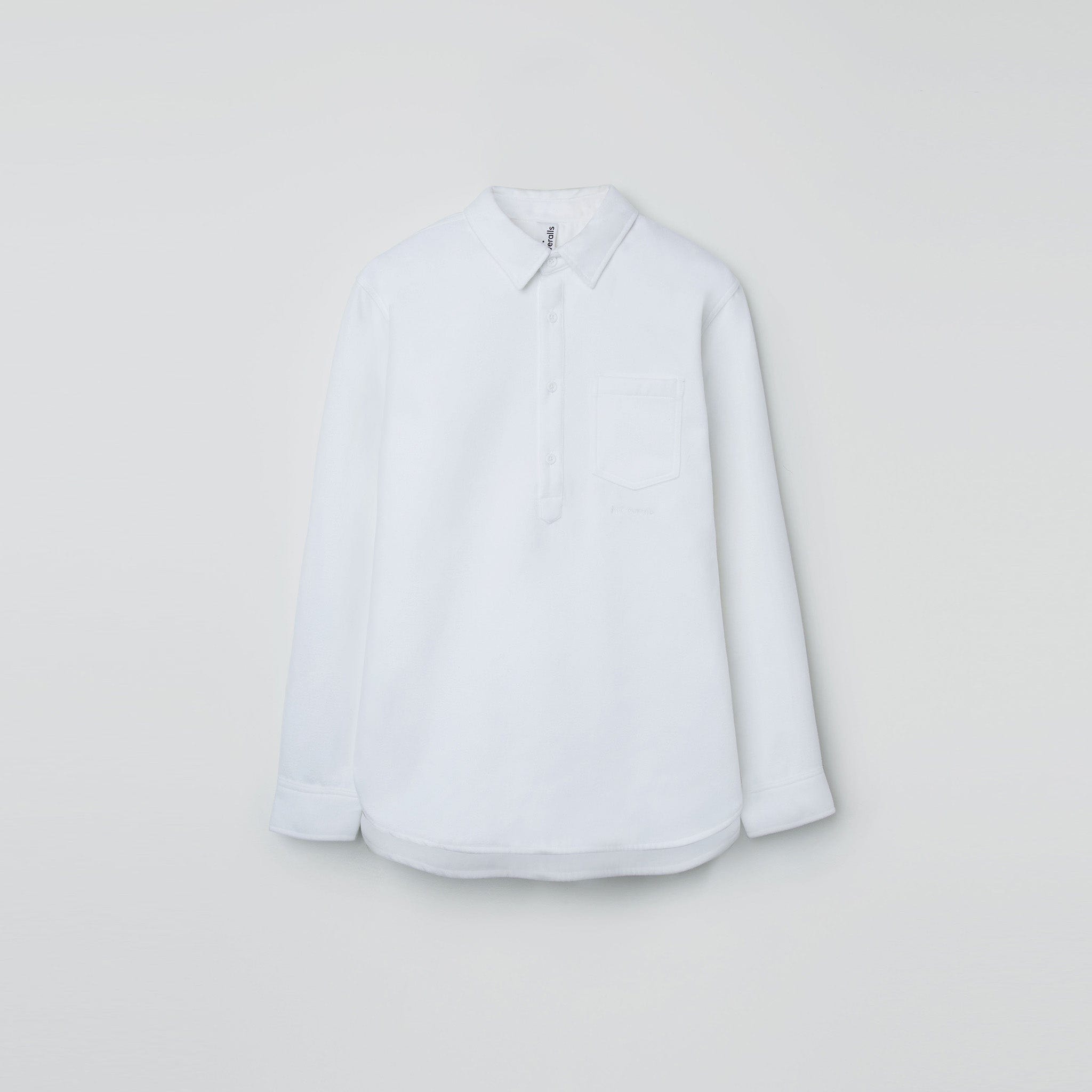 Heavy Flannel Pullover Shirt White