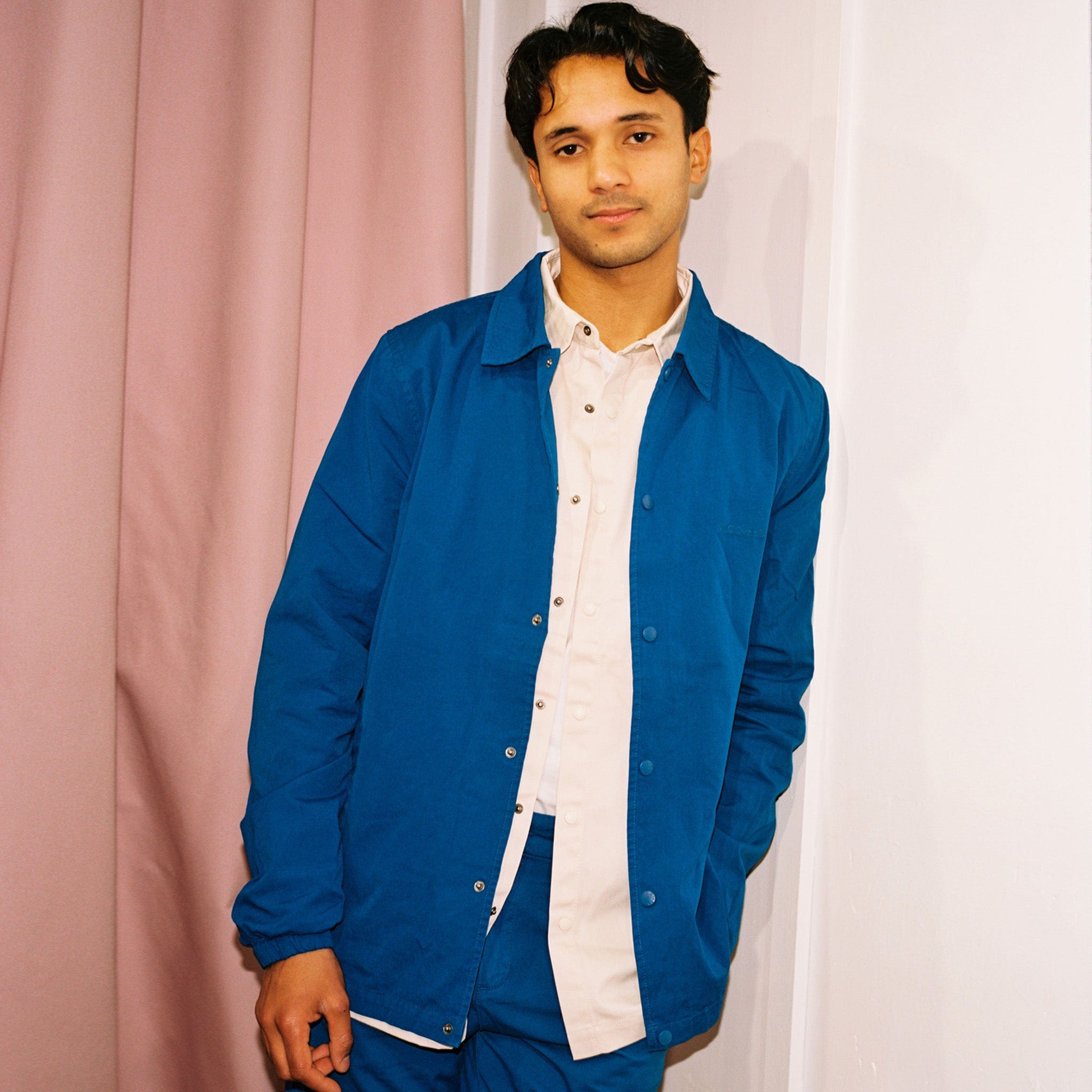 Lightweight Cotton Coach Jacket Royal Blue