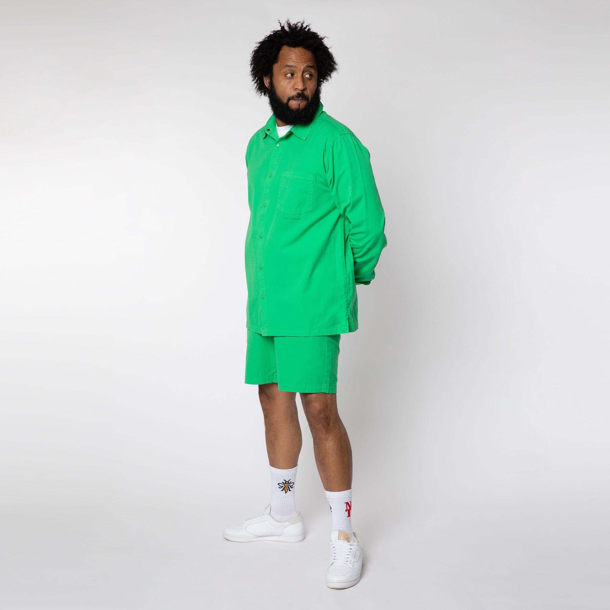 Lightweight Cotton Snap Shirt Acid Green