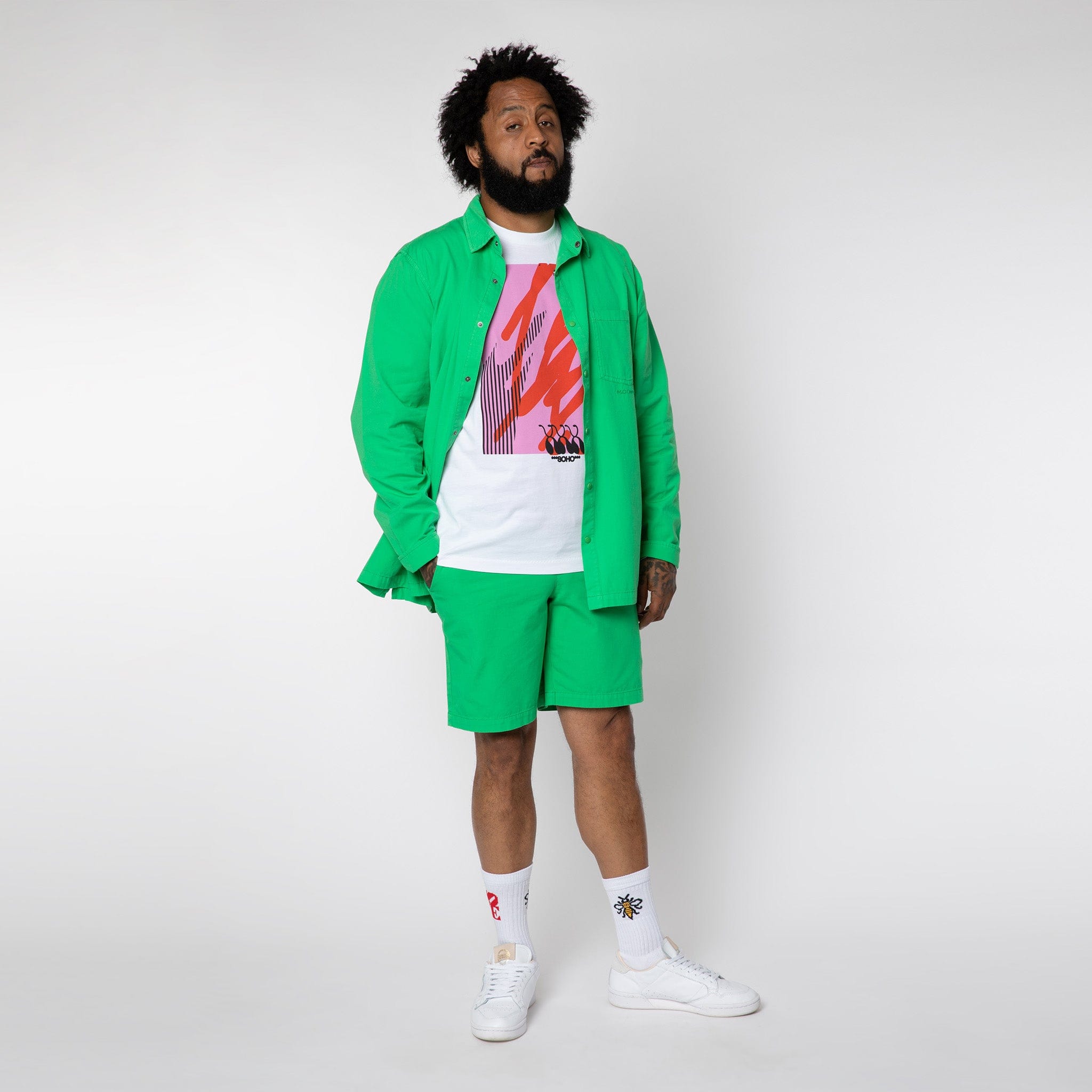 Lightweight Cotton Snap Shirt Acid Green