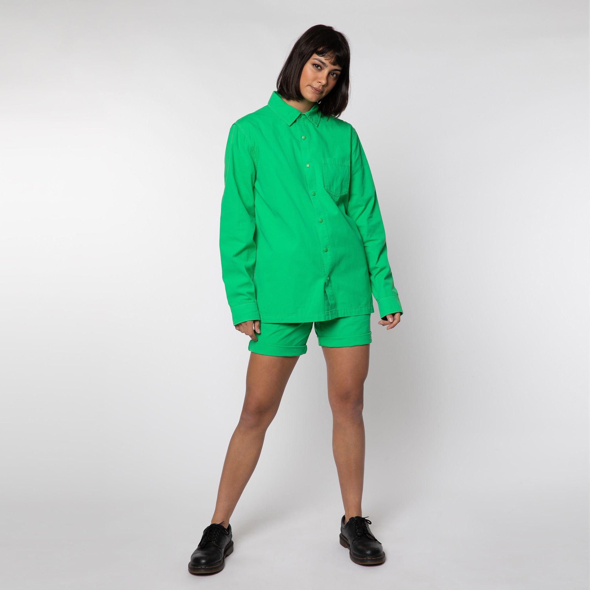 Lightweight Cotton Snap Shirt Acid Green