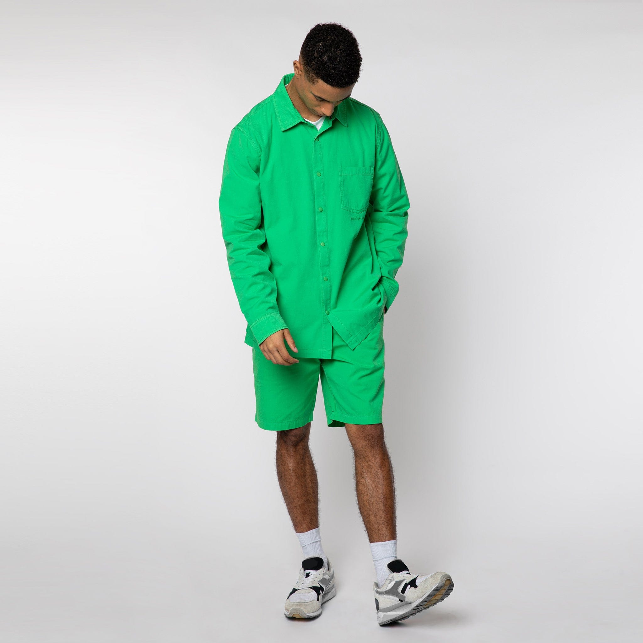 Lightweight Cotton Snap Shirt Acid Green