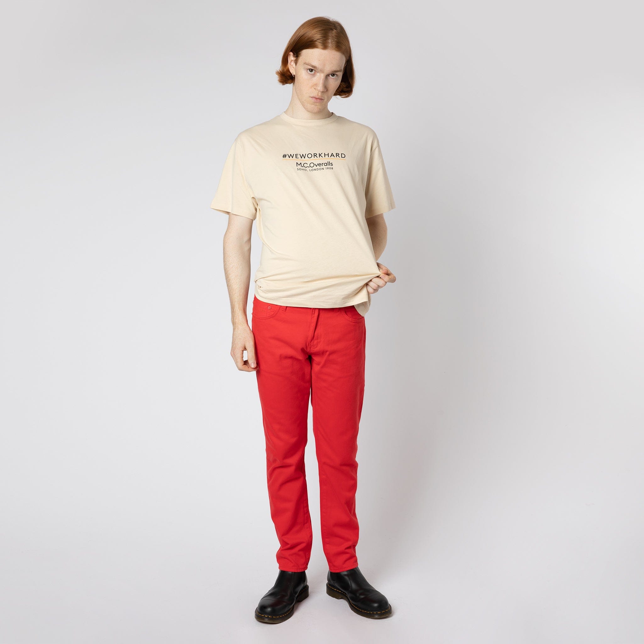 5 Pocket Slim-Fit Denim Jean Red