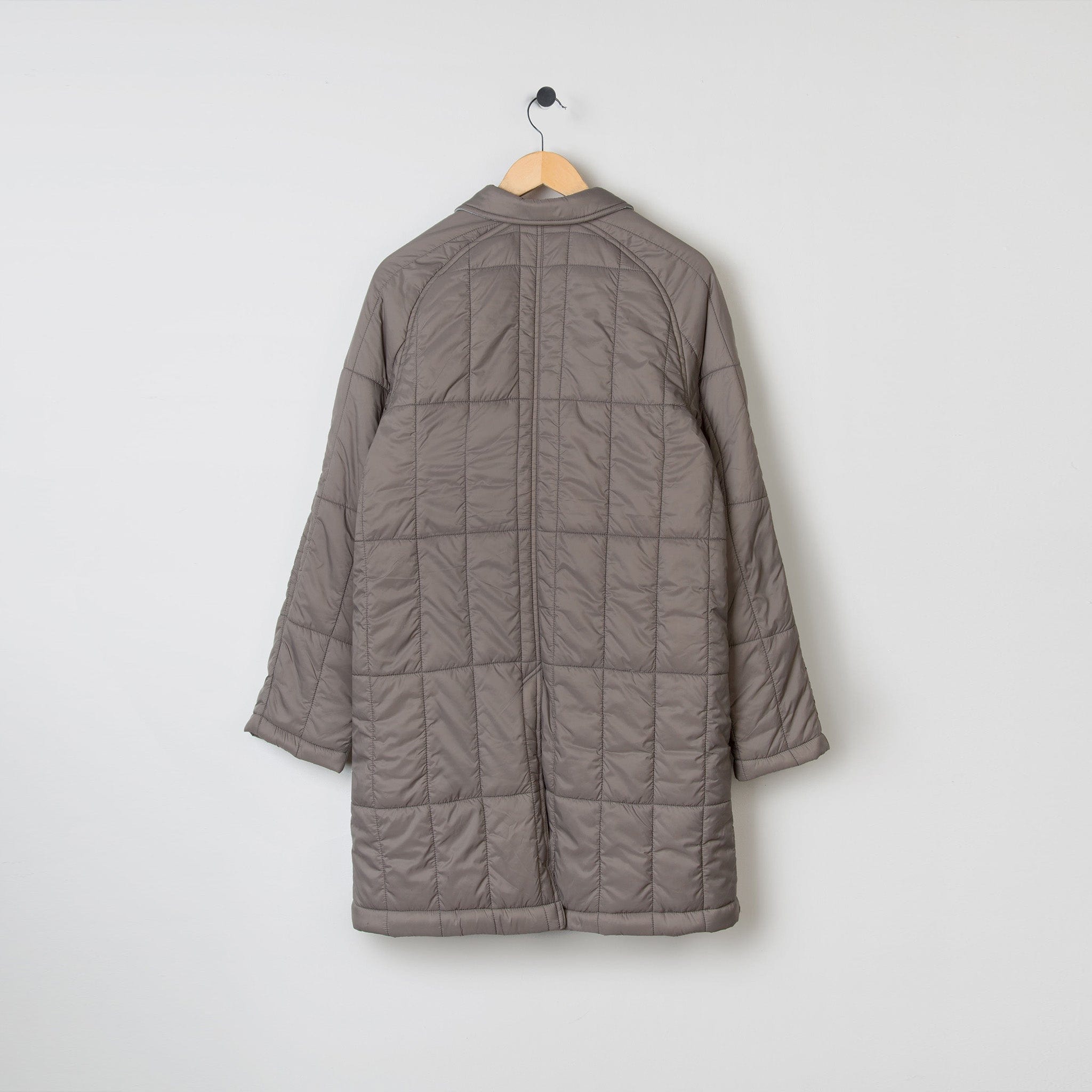 Padded Single Breasted Mac Coat Grey