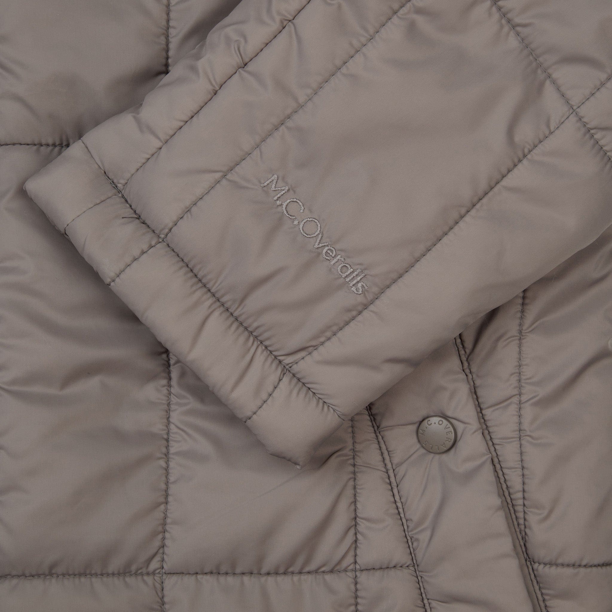 Padded Single Breasted Mac Coat Grey