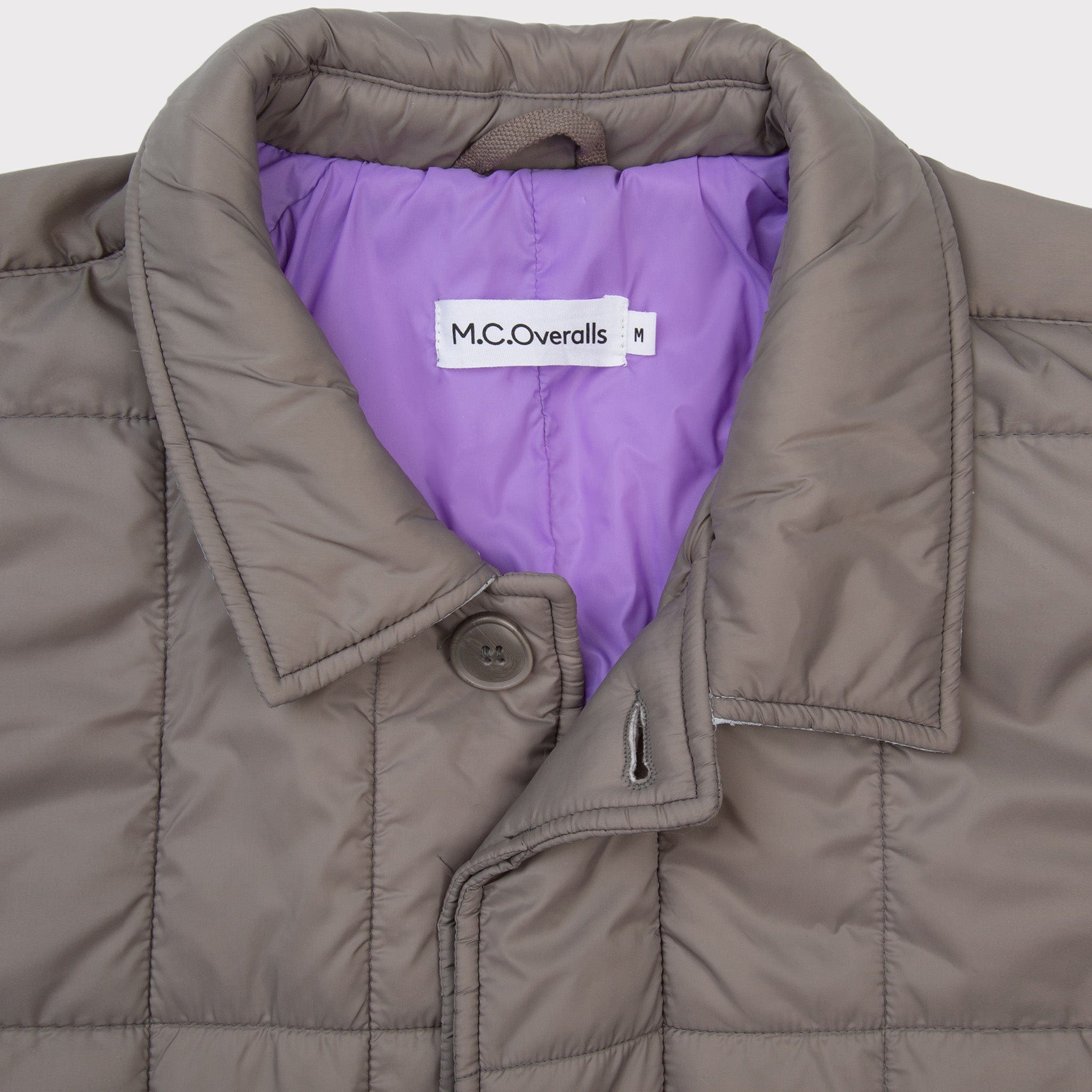 Padded Single Breasted Mac Coat Grey