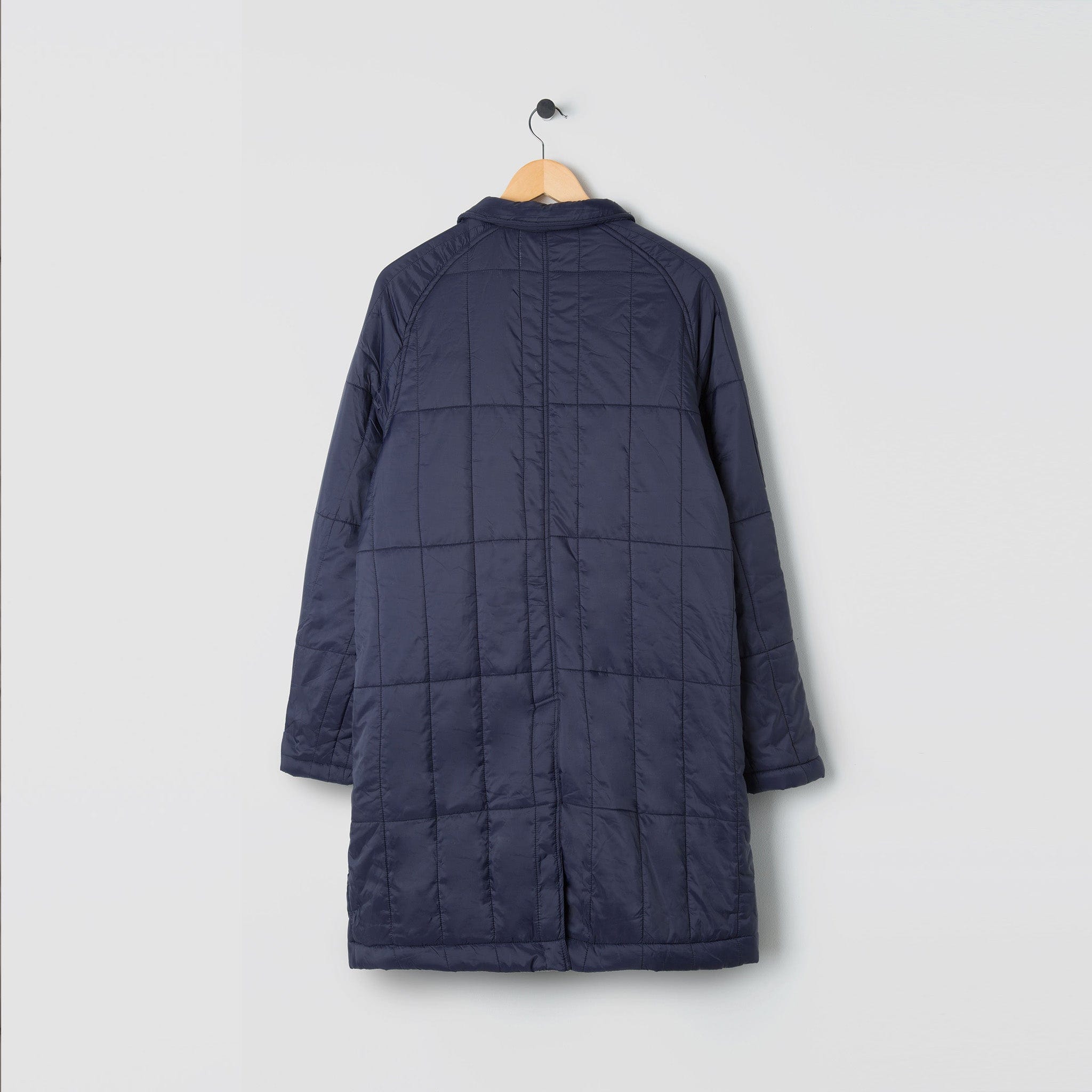 Padded Single Breasted Mac Coat Navy