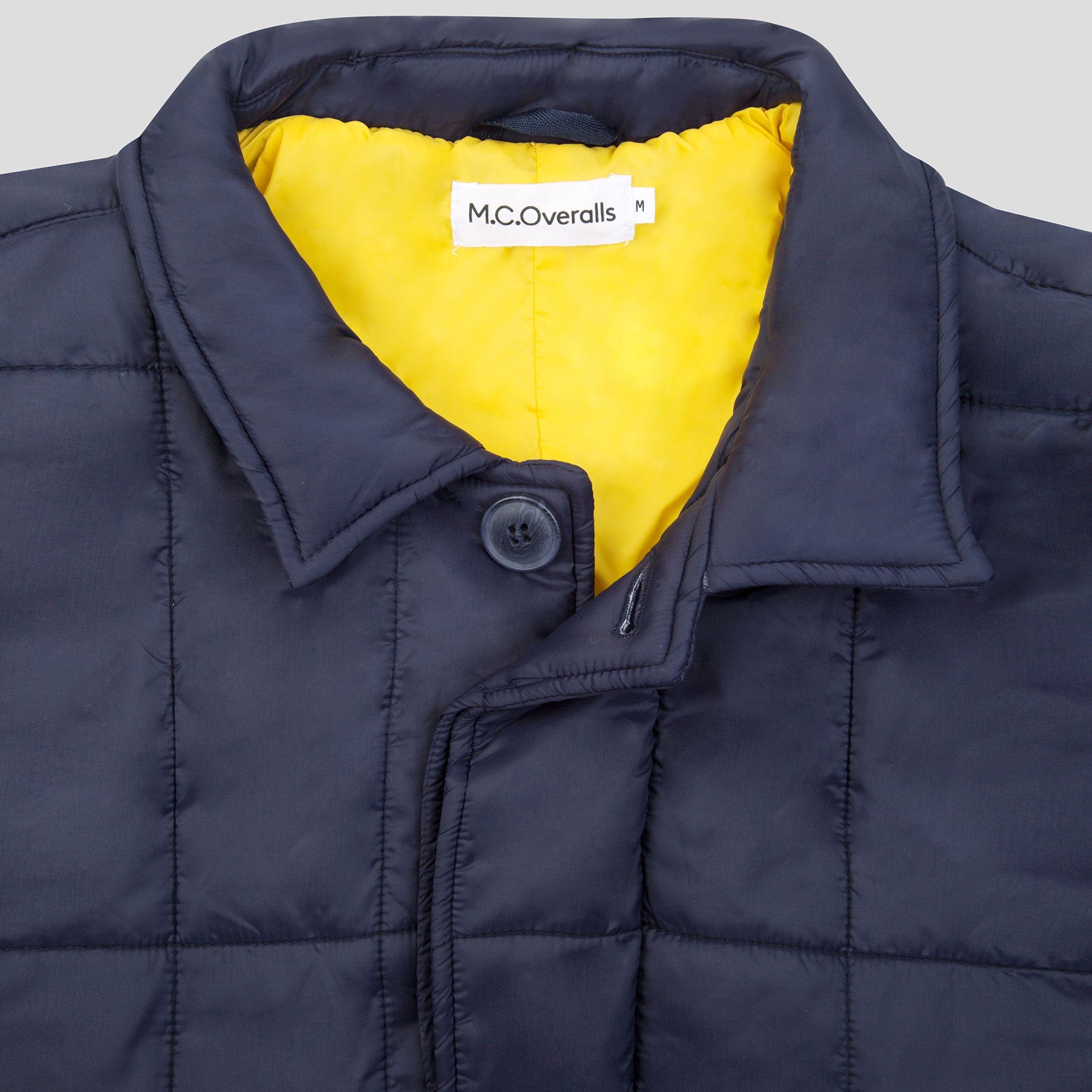 Padded Single Breasted Mac Coat Navy