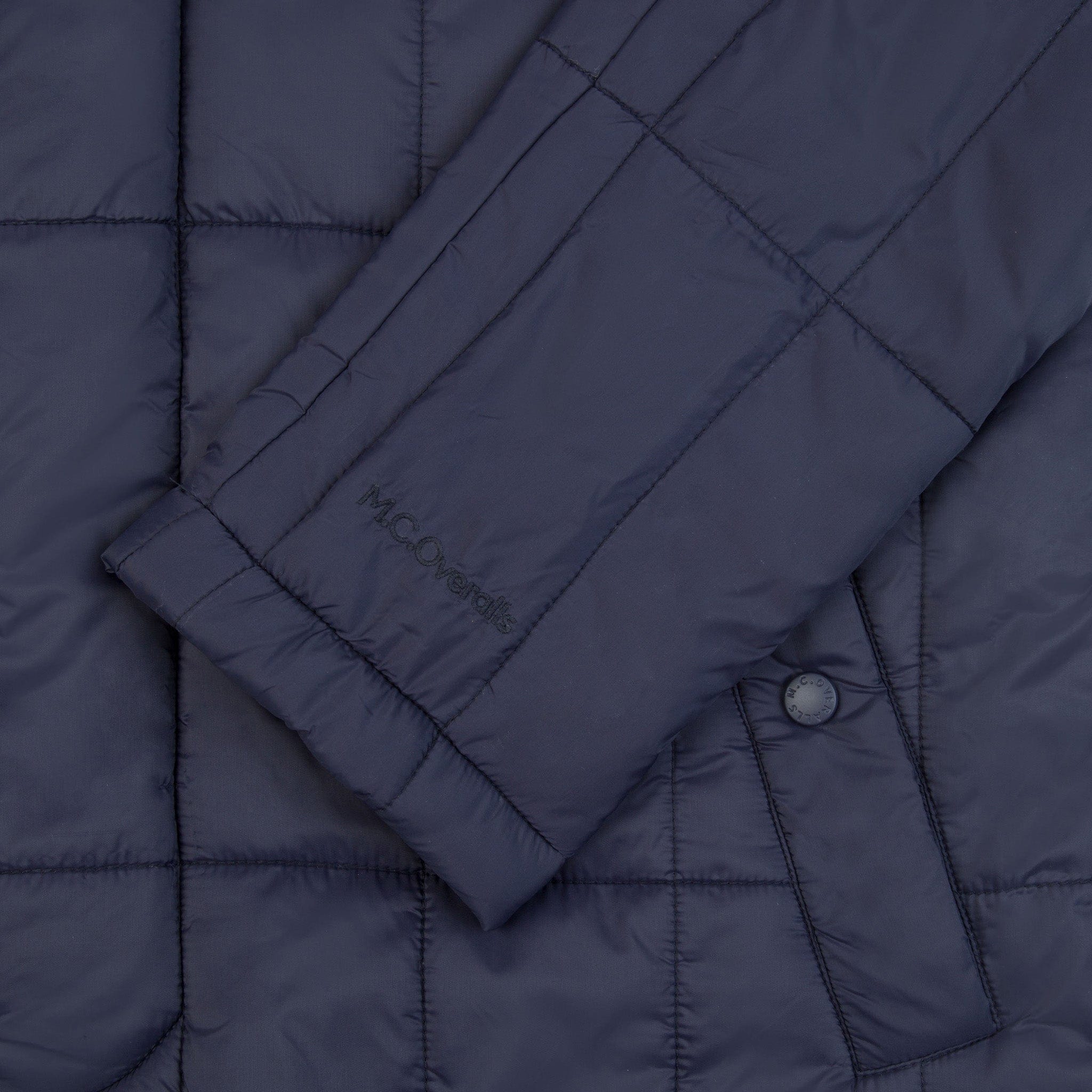 Padded Single Breasted Mac Coat Navy