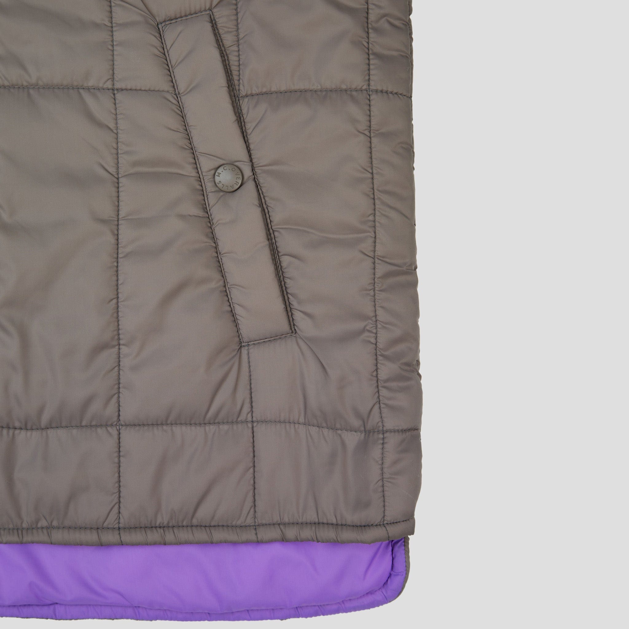 Padded Zip Jacket with Removable Sleeves Grey