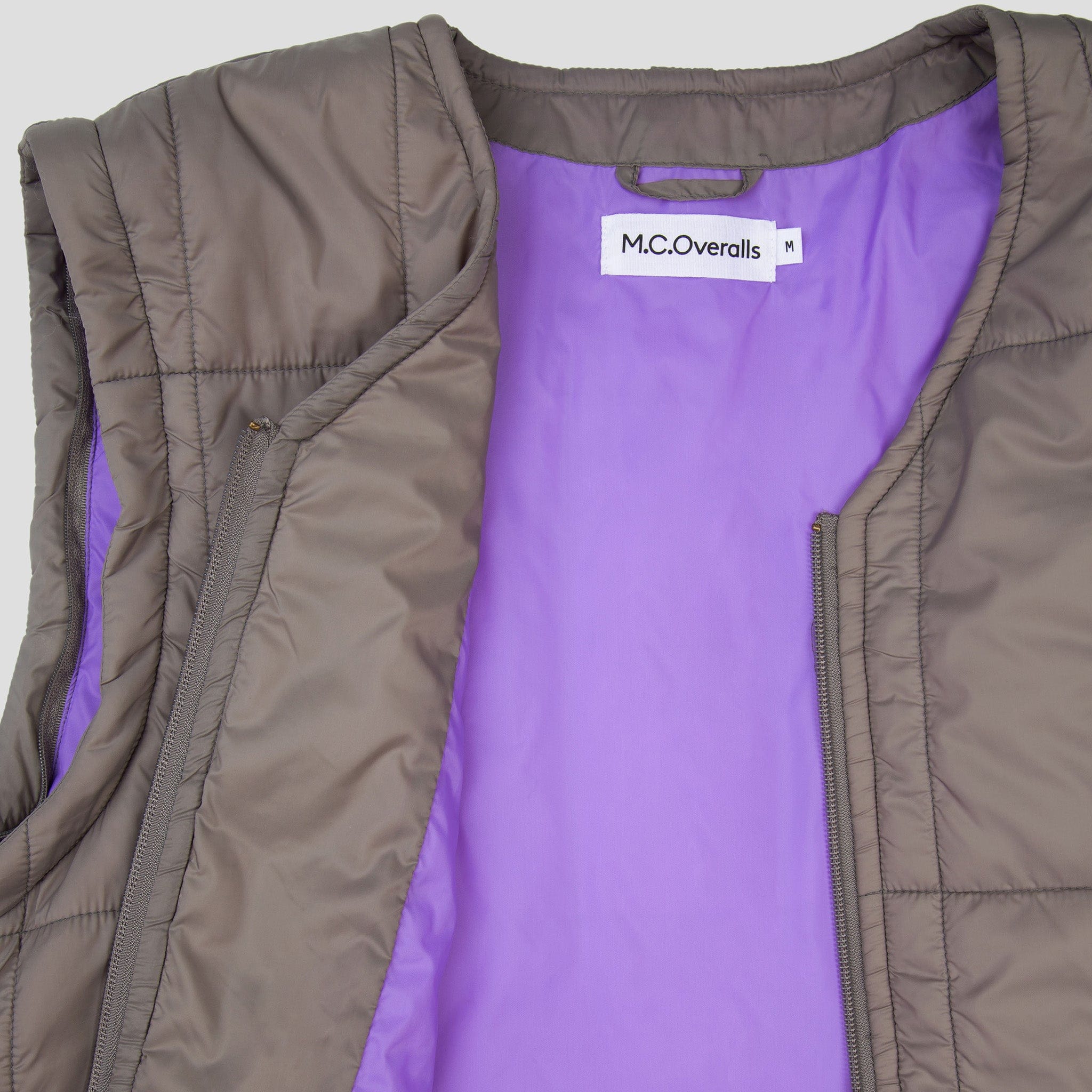 Padded Zip Jacket with Removable Sleeves Grey