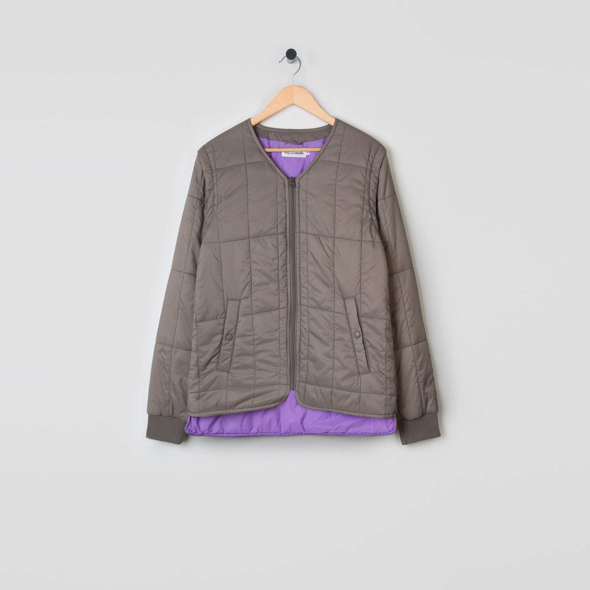 Padded Zip Jacket with Removable Sleeves Grey