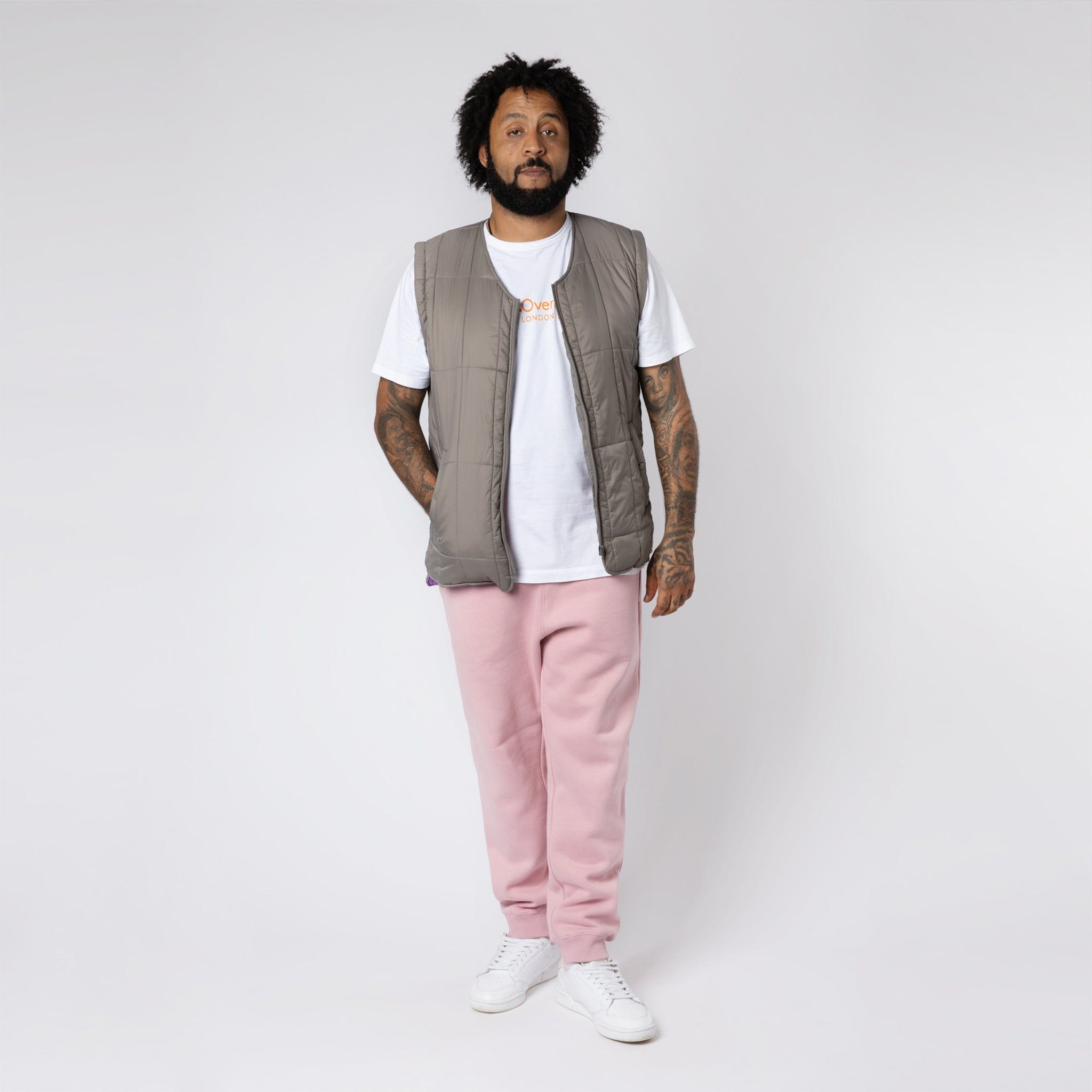 Padded Zip Jacket with Removable Sleeves Grey