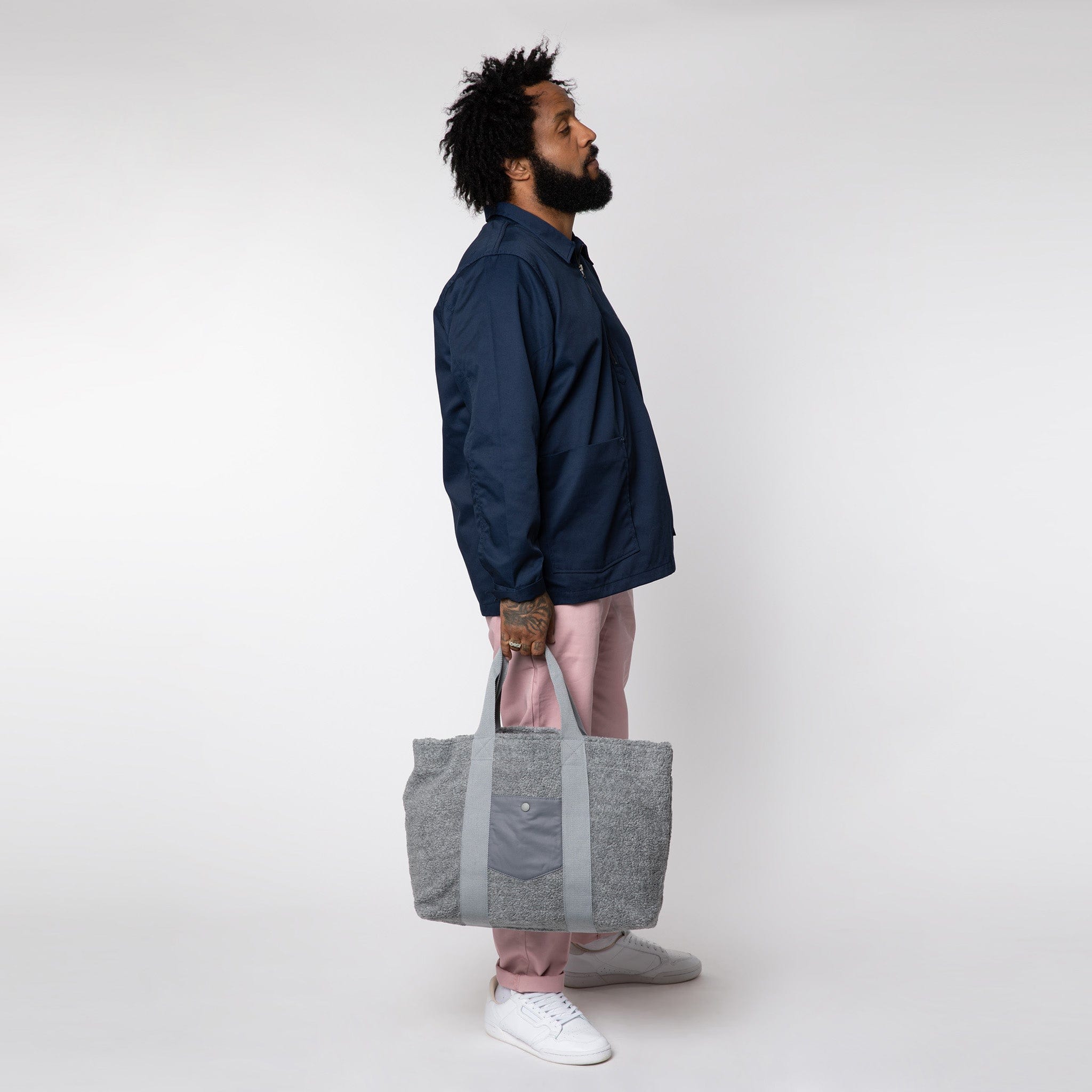 Pocket Tote Fleece Bag Greymarl