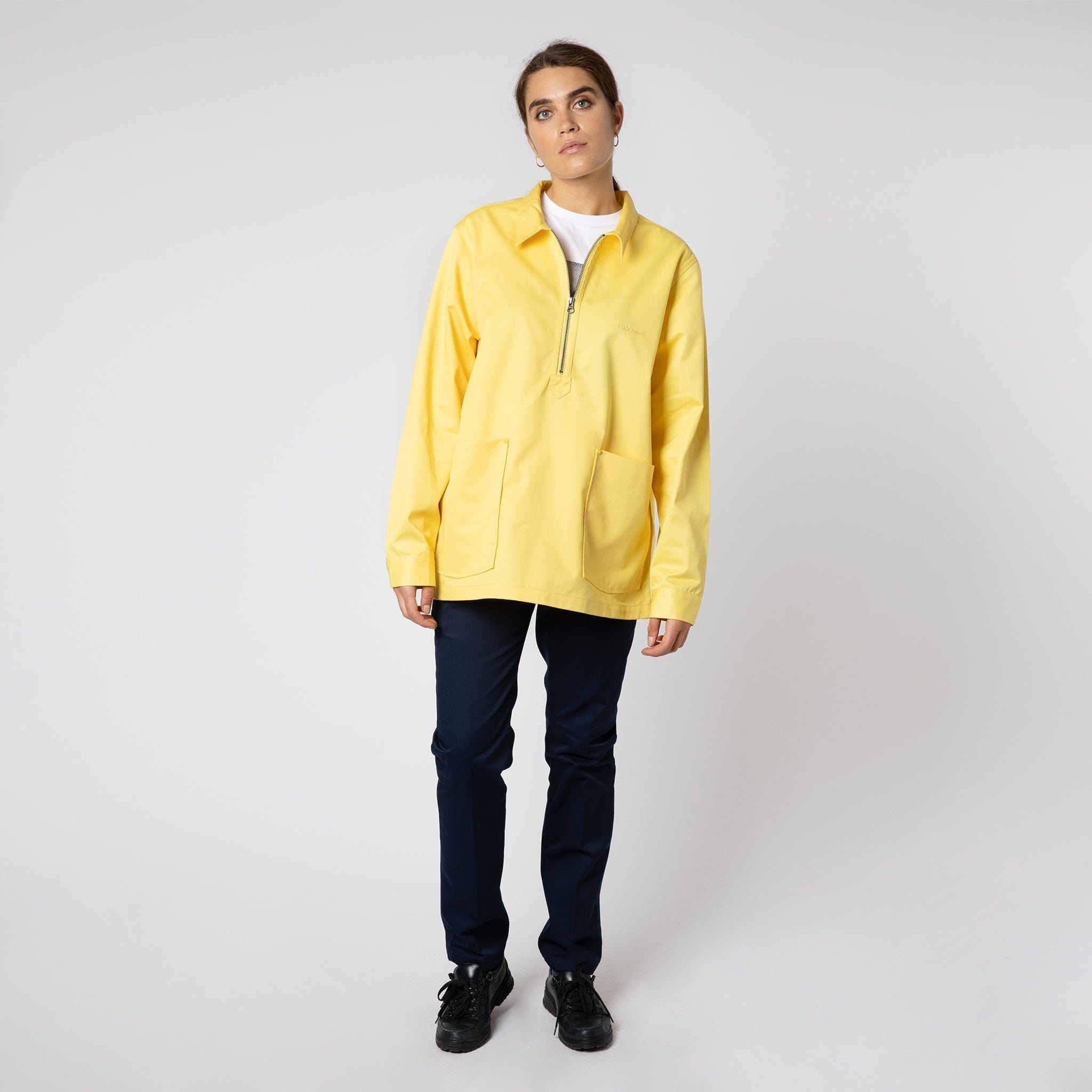 Polycotton Collared Smock Sherbet Yellow