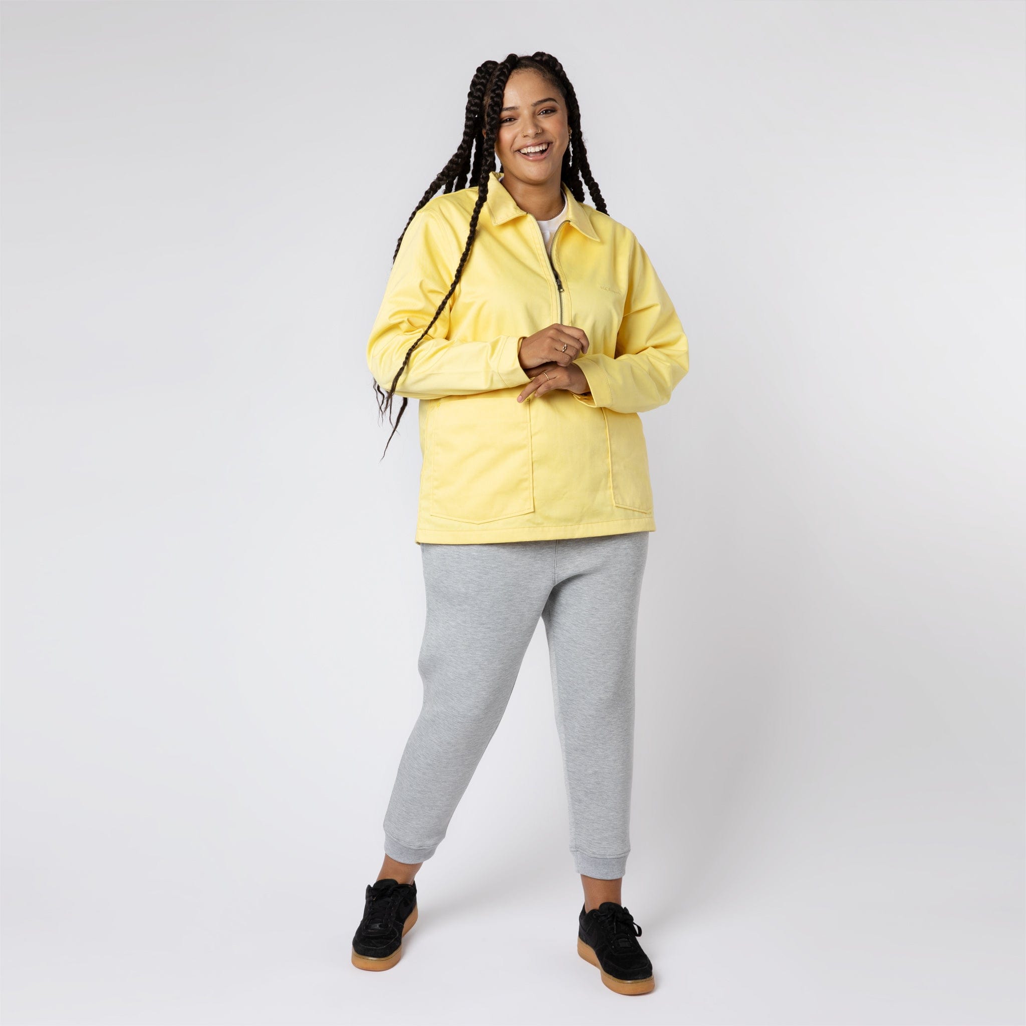 Polycotton Collared Smock Sherbet Yellow