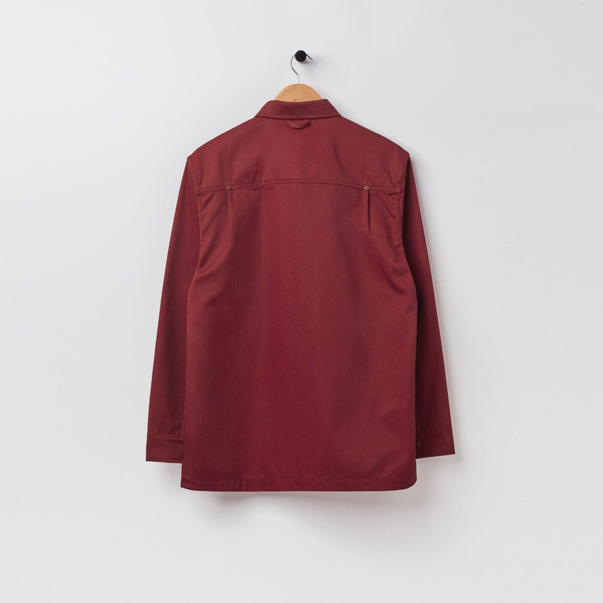 Relaxed Snap Button Shirt Burgundy