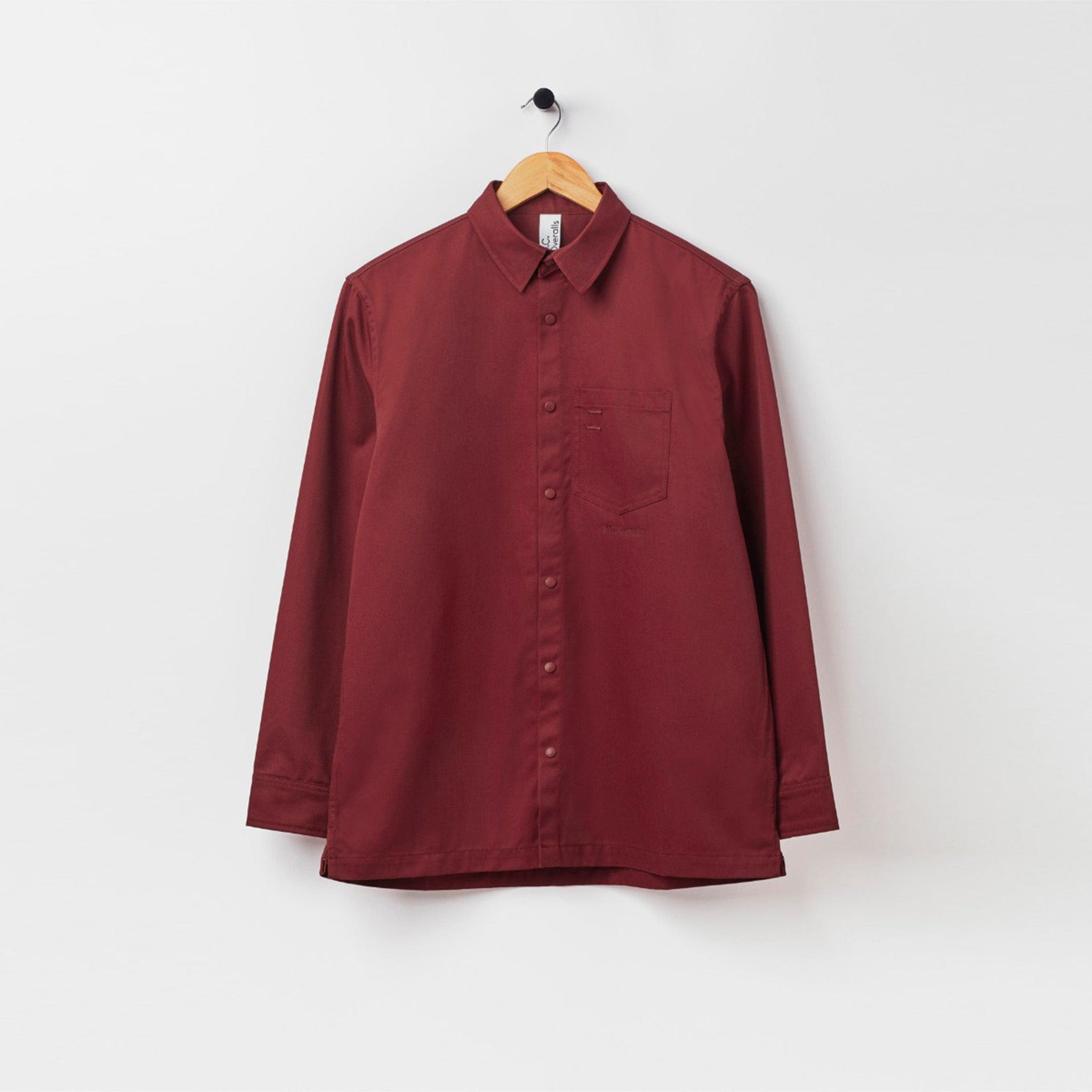 Relaxed Snap Button Shirt Burgundy