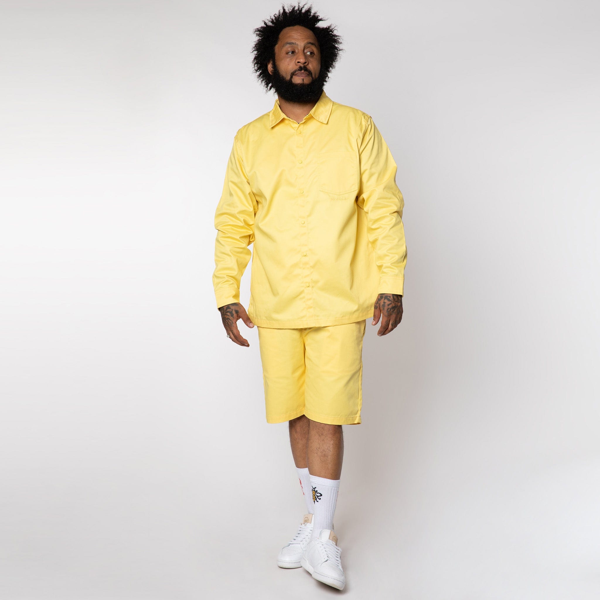 Relaxed Snap Button Shirt Sherbet Yellow