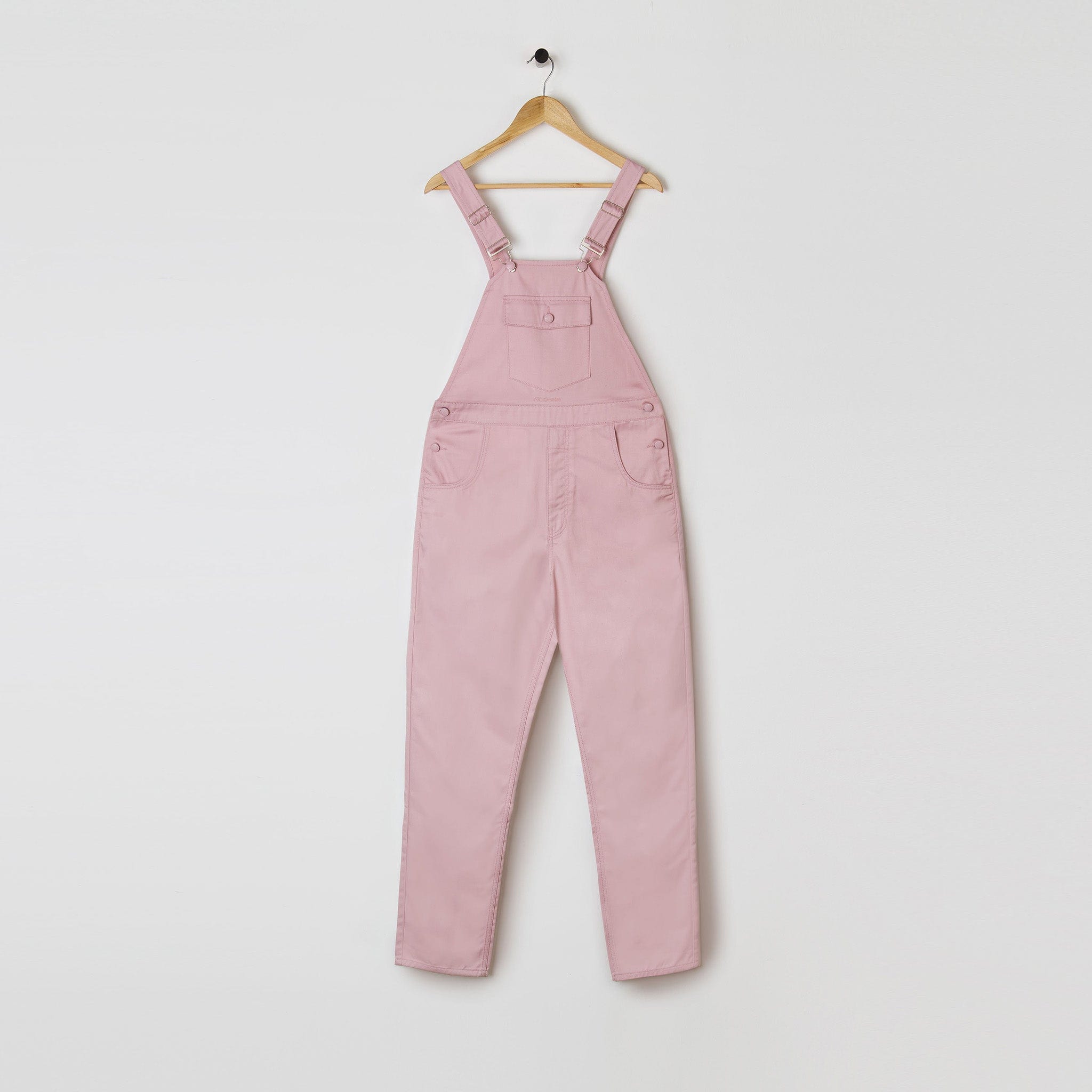 M.C.O&#39;s Pink Polycotton Dungarees in Soho, London.