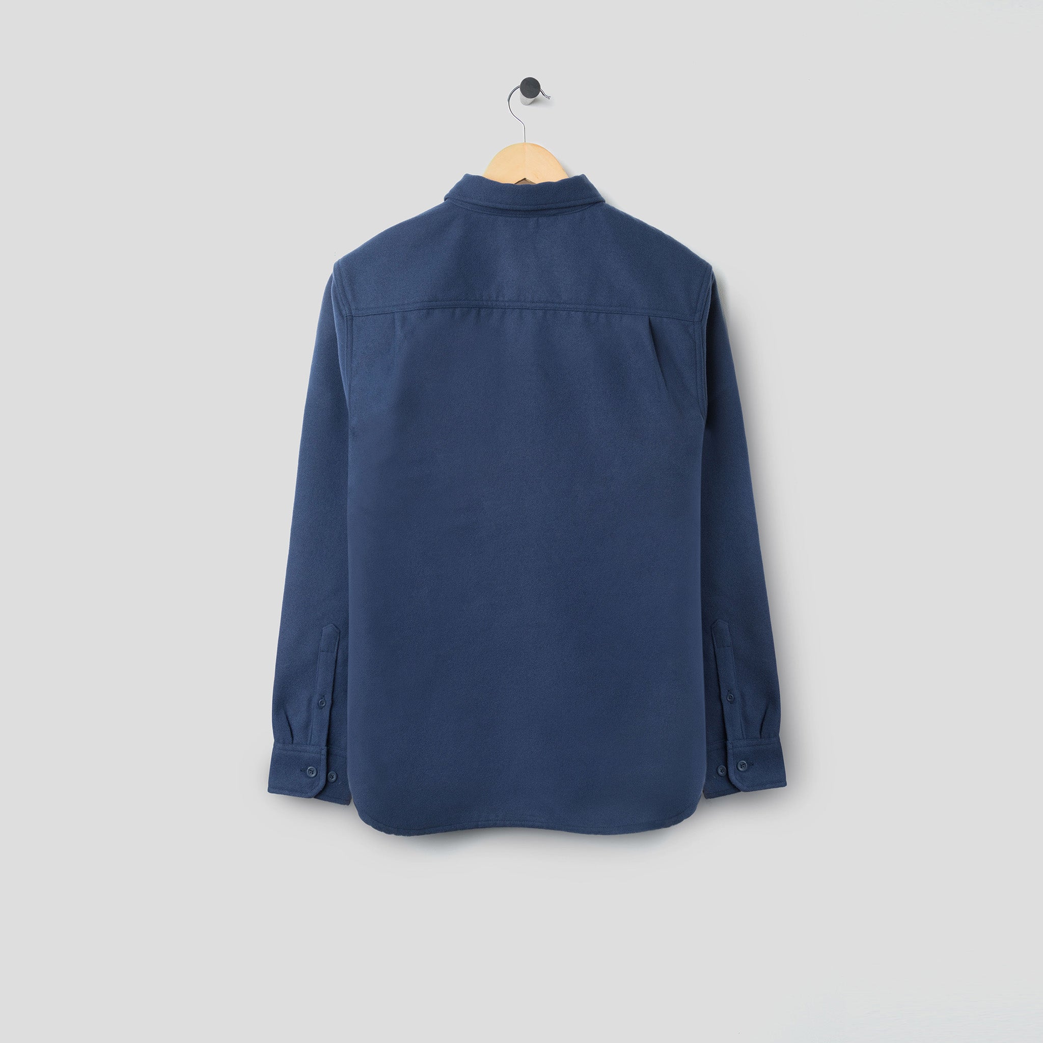 Heavy Flannel Pullover Collared Shirt Navy