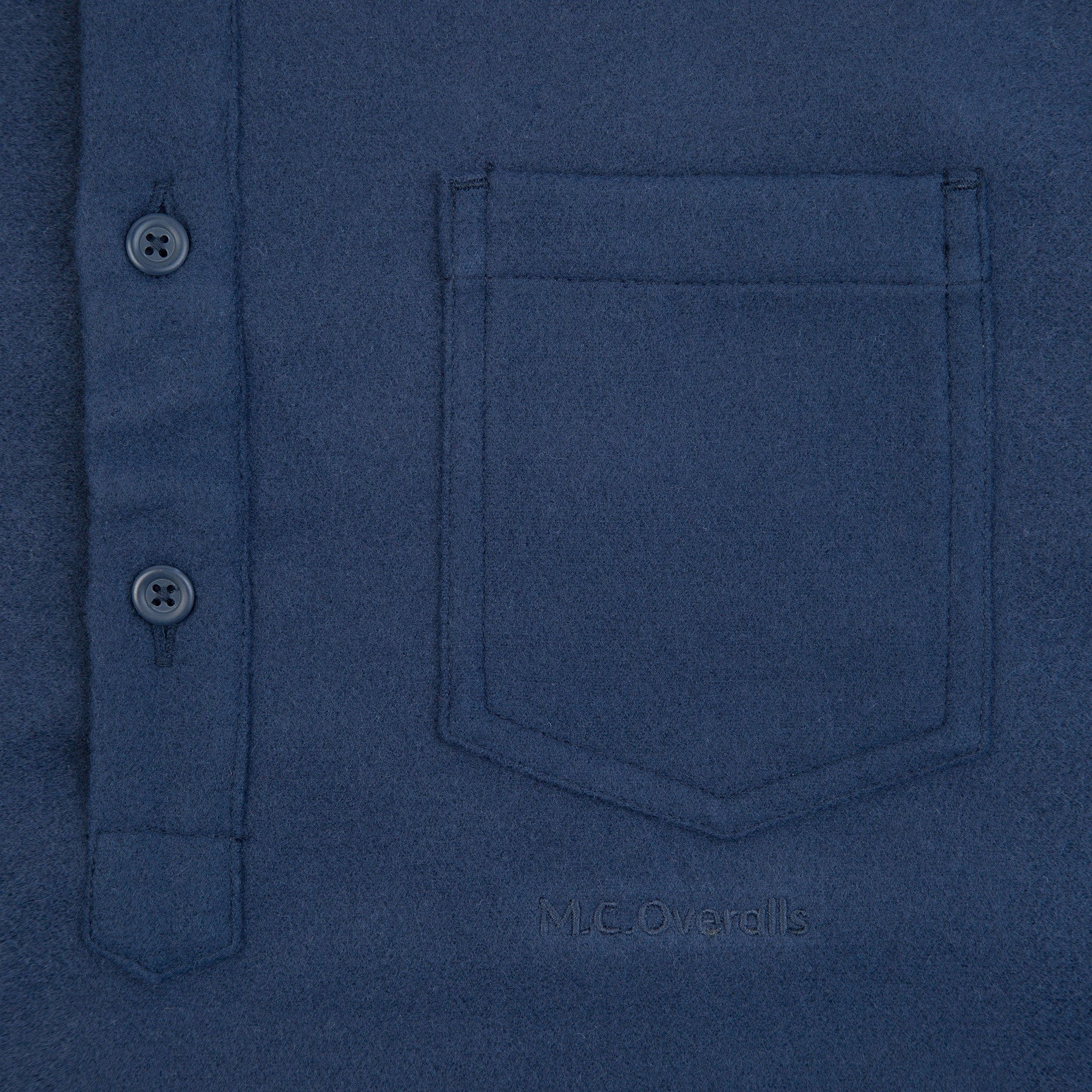 Heavy Flannel Pullover Collared Shirt Navy