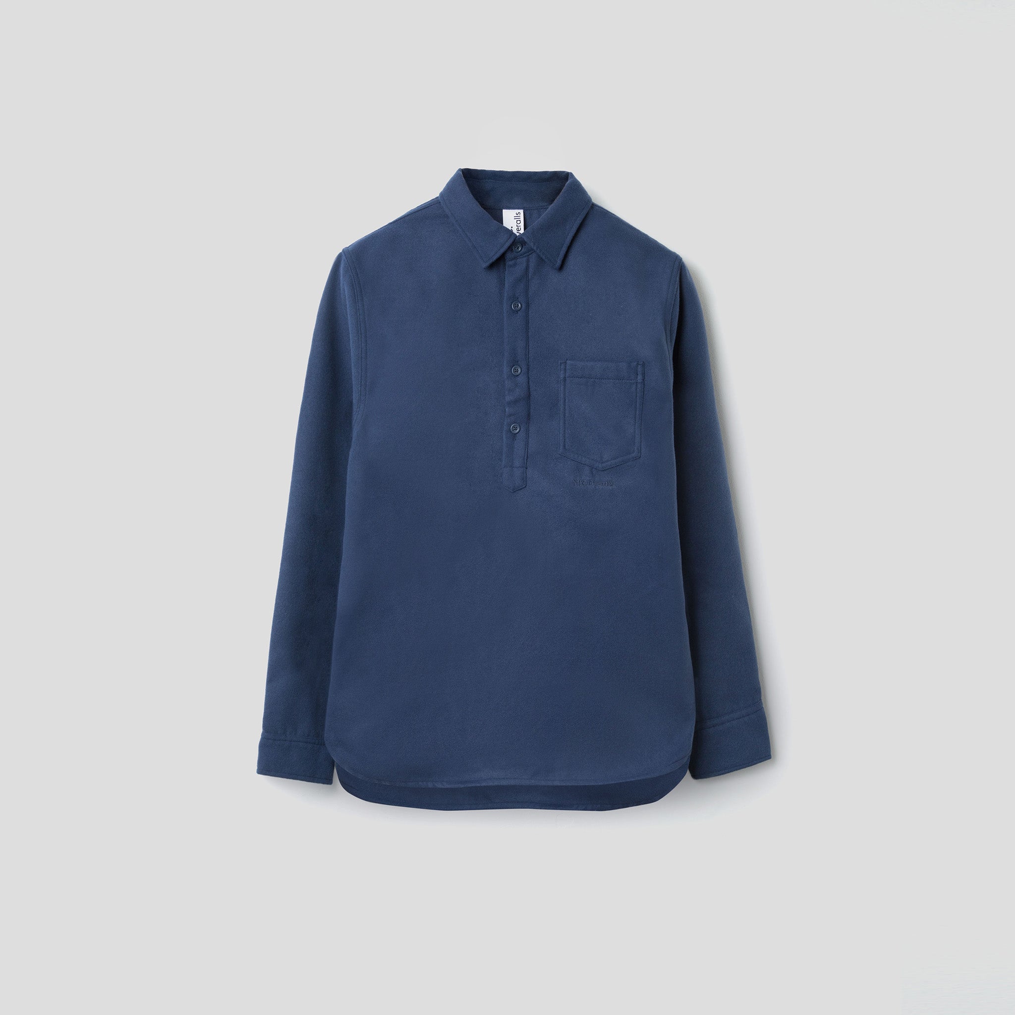 Heavy Flannel Pullover Collared Shirt Navy