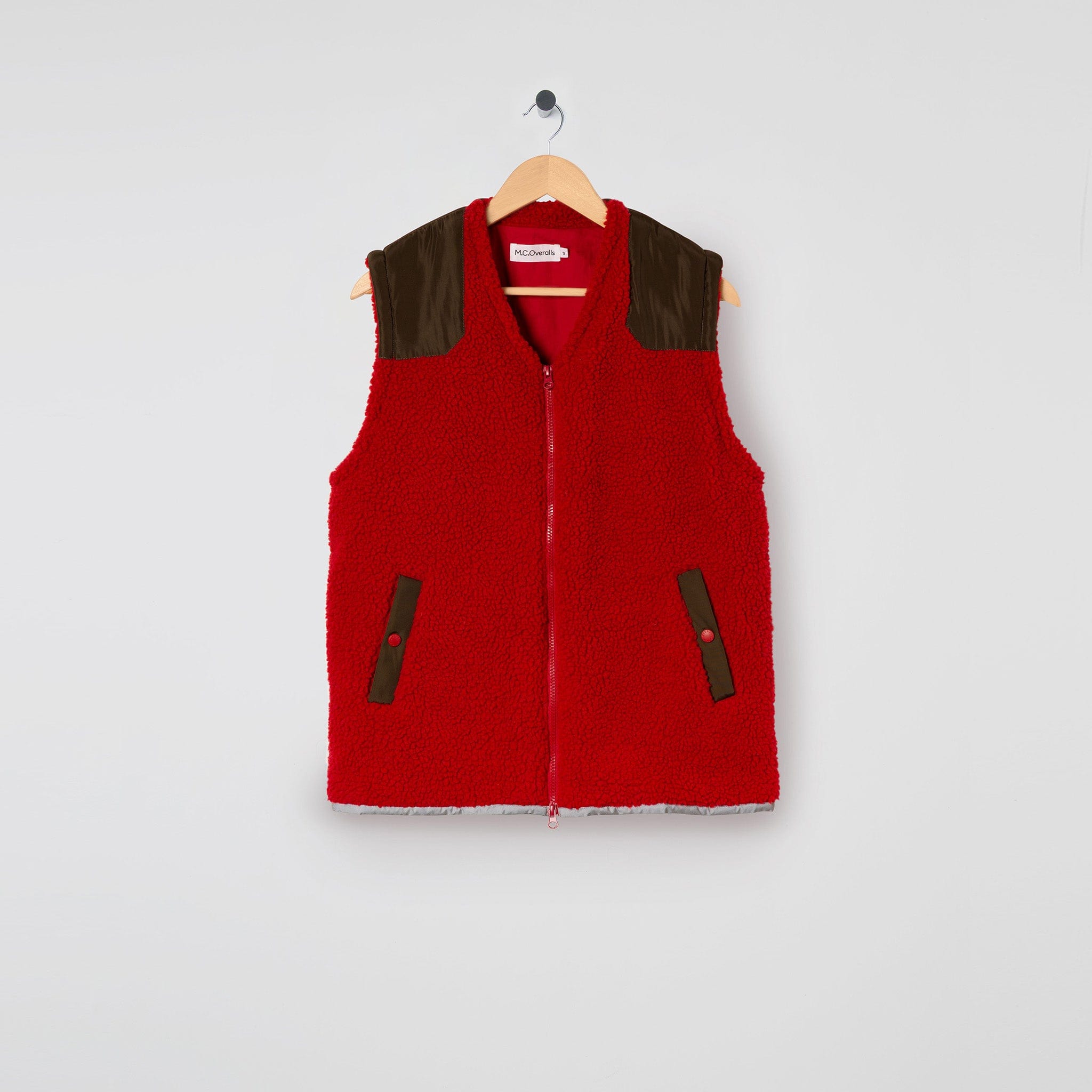 Popcorn Fleece Vest Red