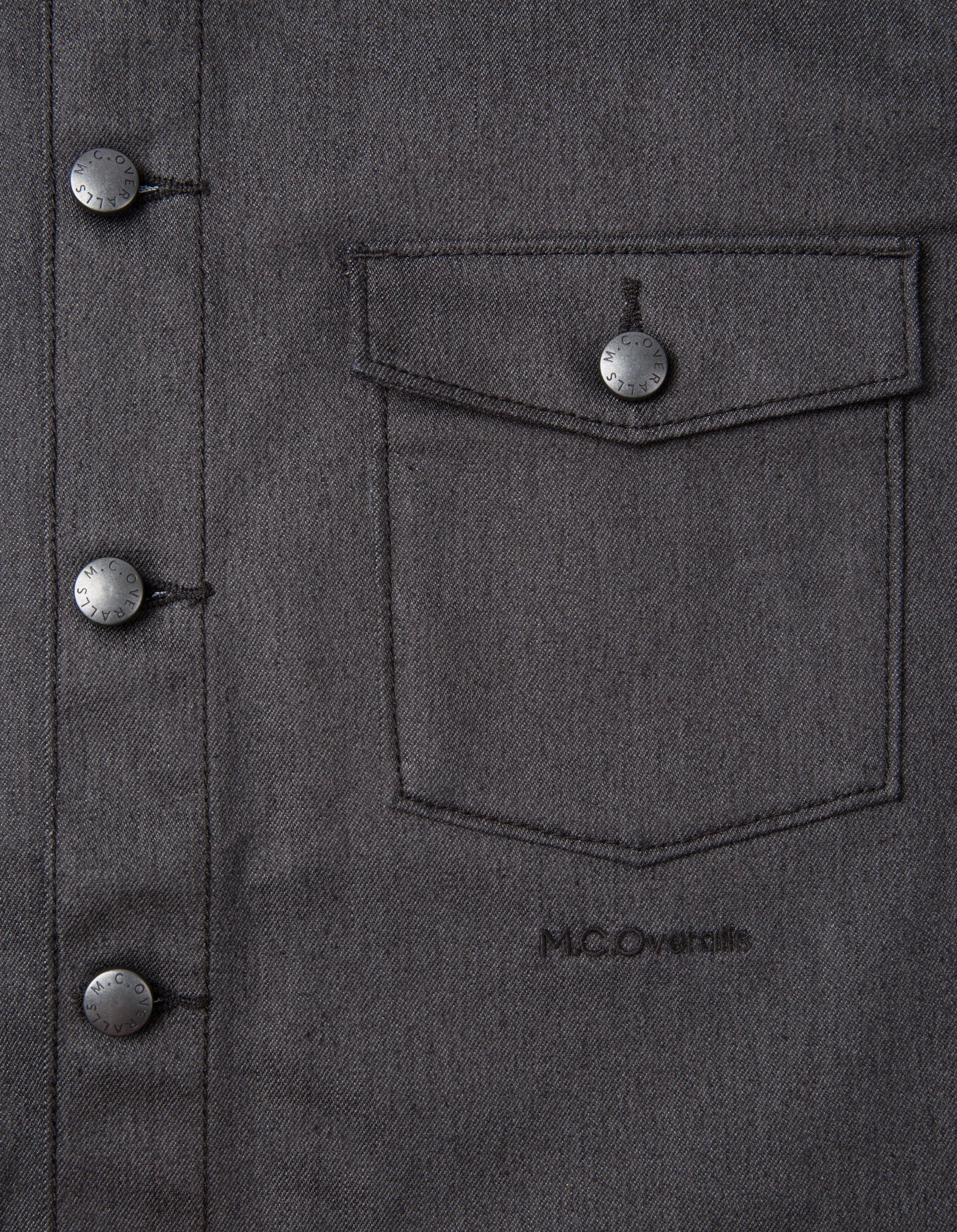 Relaxed Reflective Denim Work Jacket Dark Grey