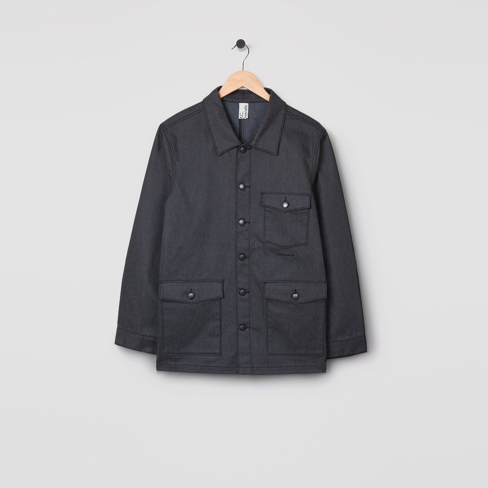 Relaxed Reflective Denim Work Jacket Dark Grey