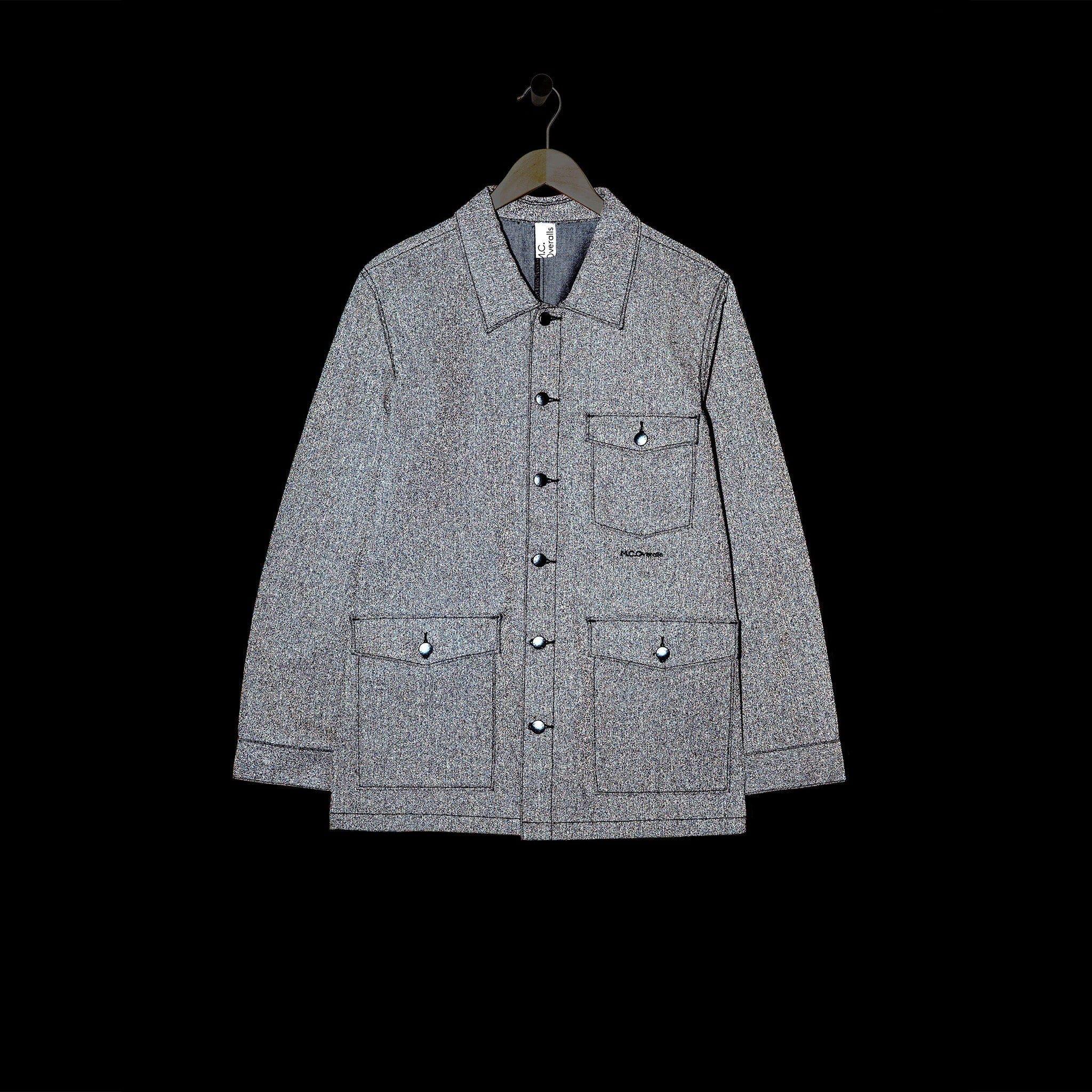 Relaxed Reflective Denim Work Jacket Dark Grey