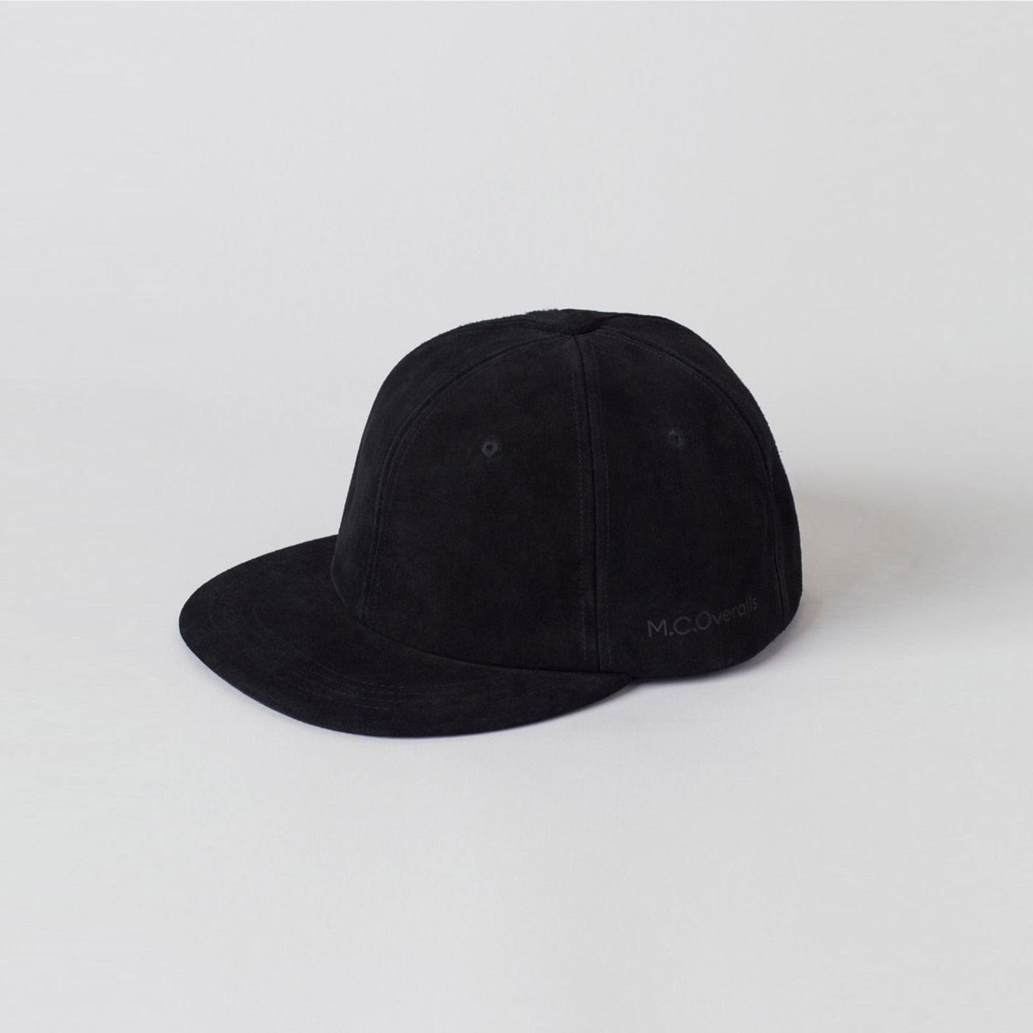 Suede Leather Baseball Cap Black