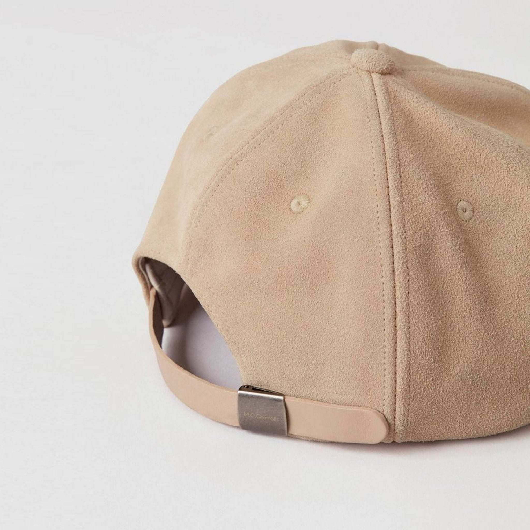 Suede Leather Baseball Cap Oatmeal