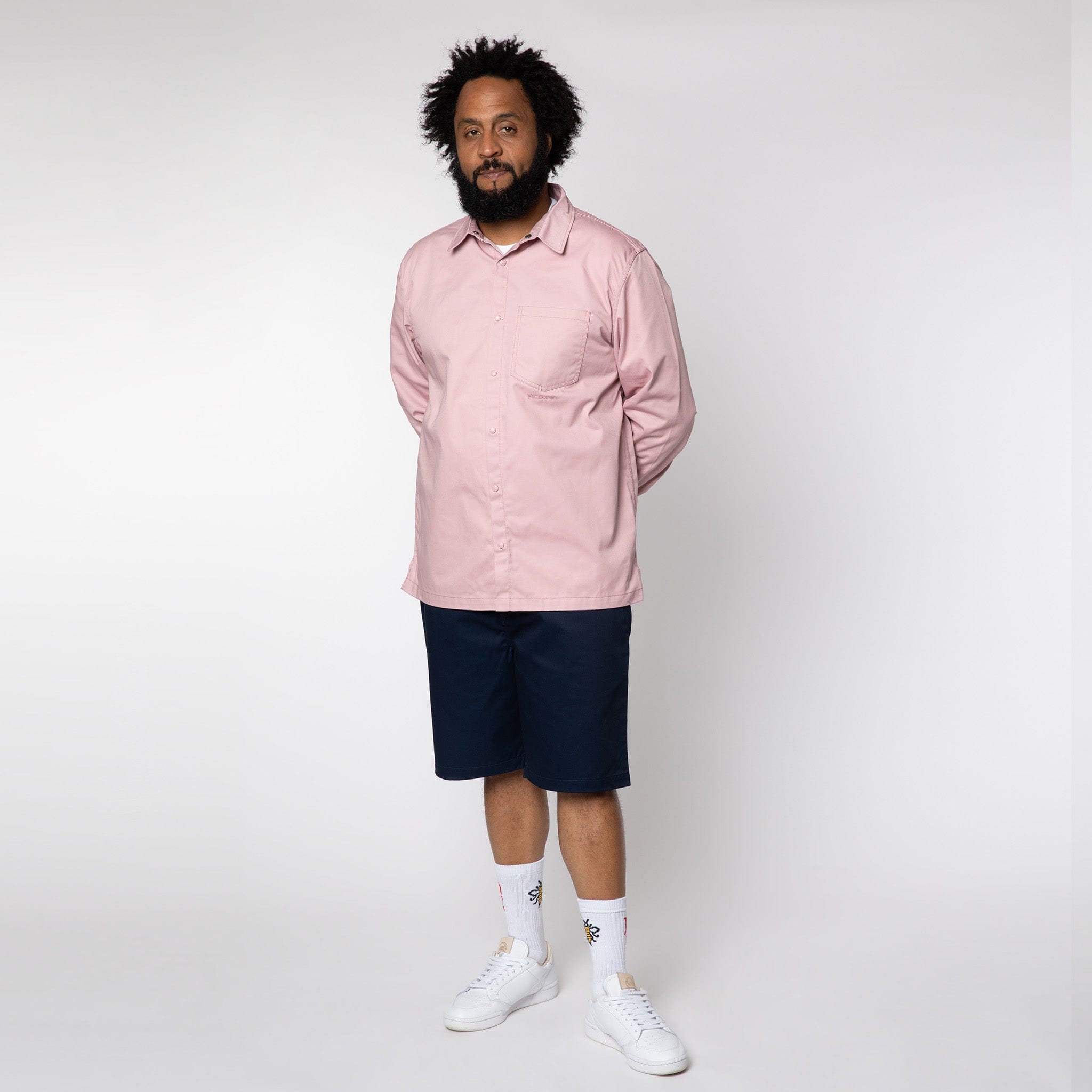 Relaxed Snap Button Shirt Dusty Pink