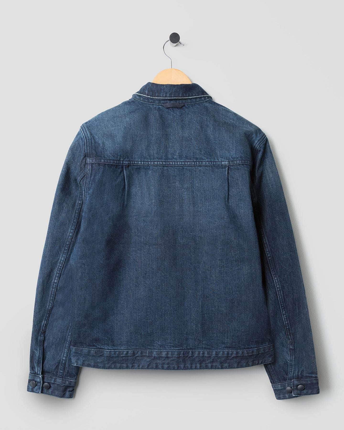 Classic Fit Denim Zip Jacket Indigo Wash