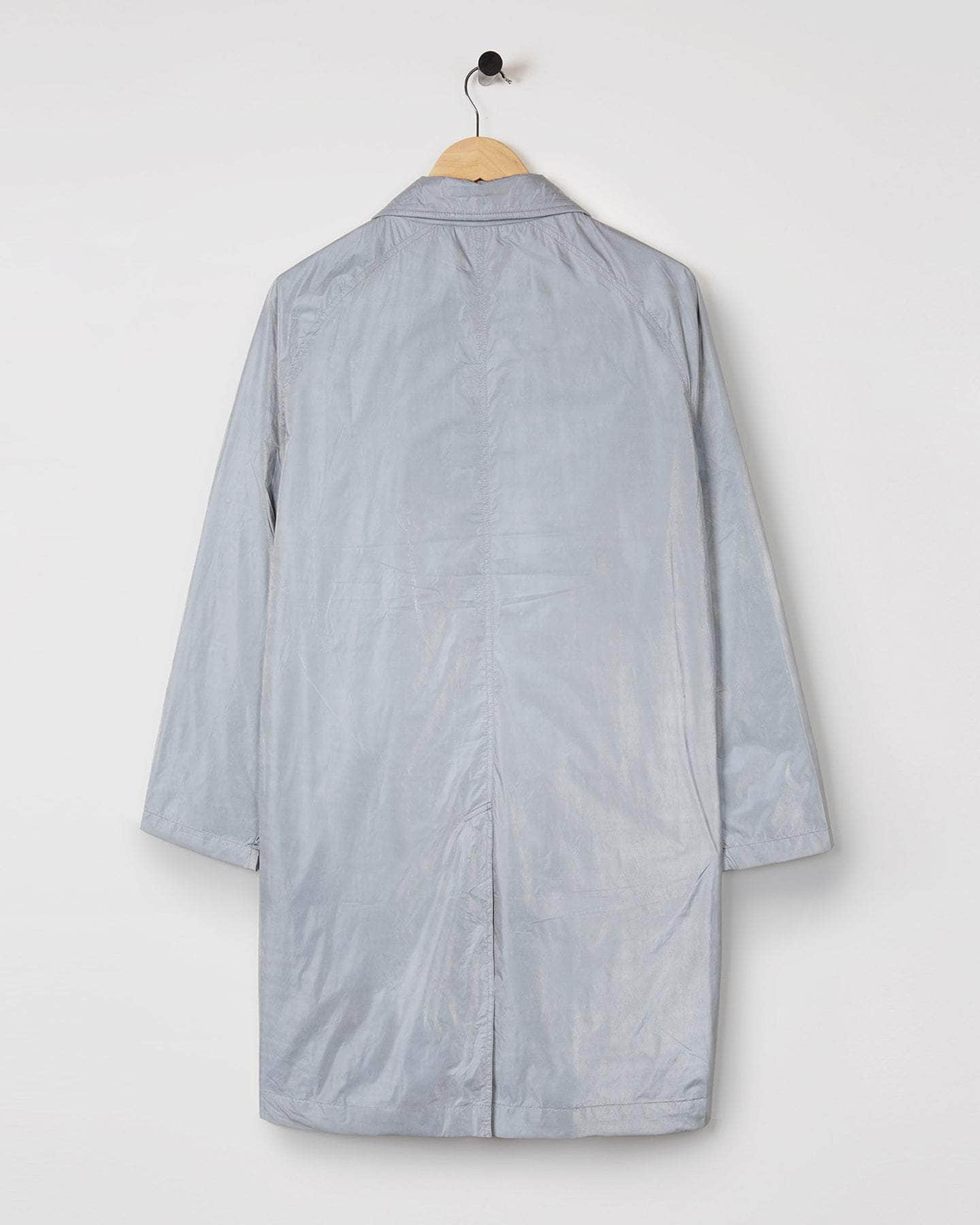 Reflective Single Breasted Mac Coat Grey
