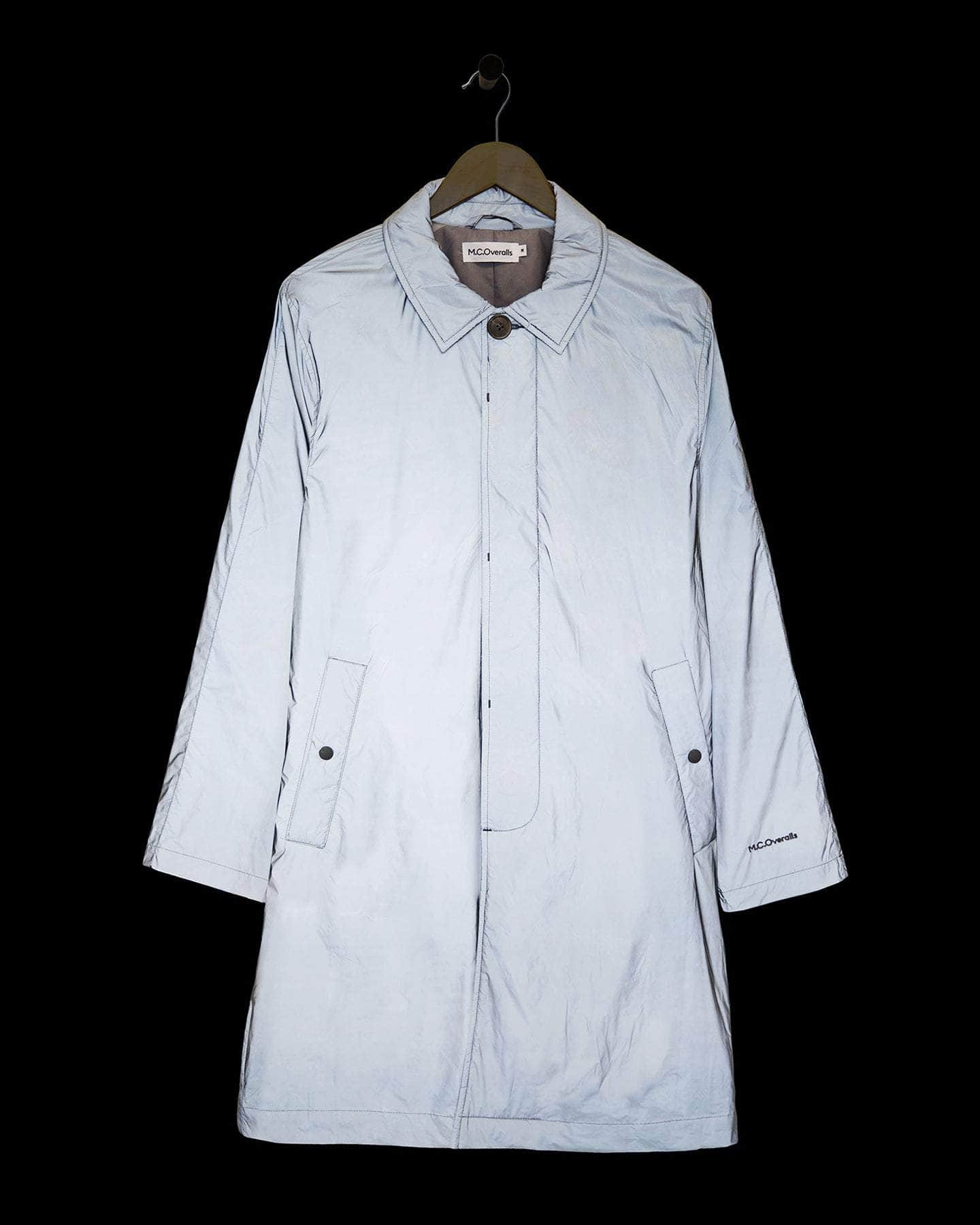 Reflective Single Breasted Mac Coat Grey