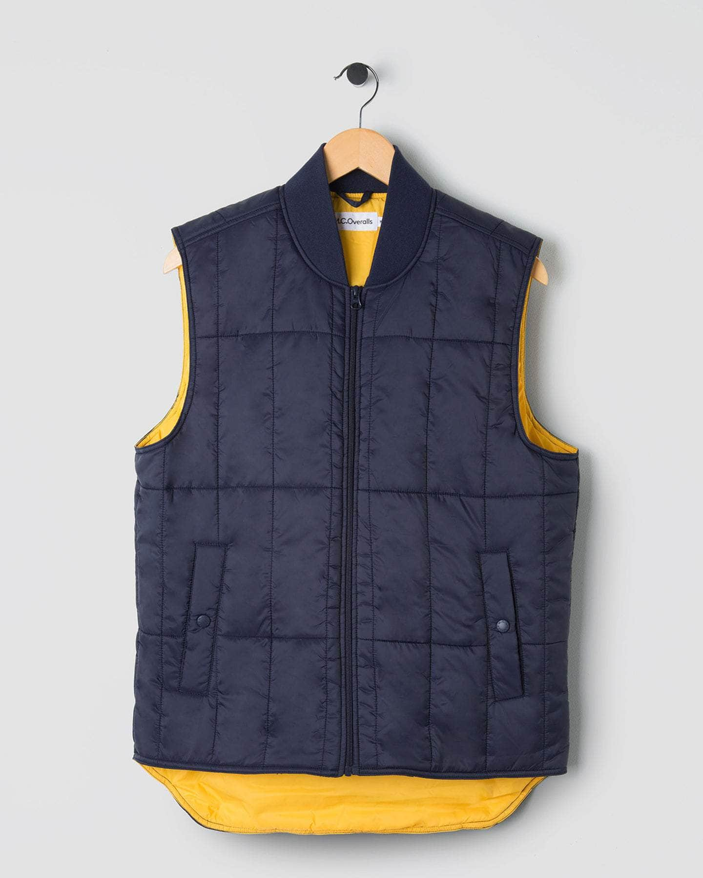 Padded Zip Vest Navy