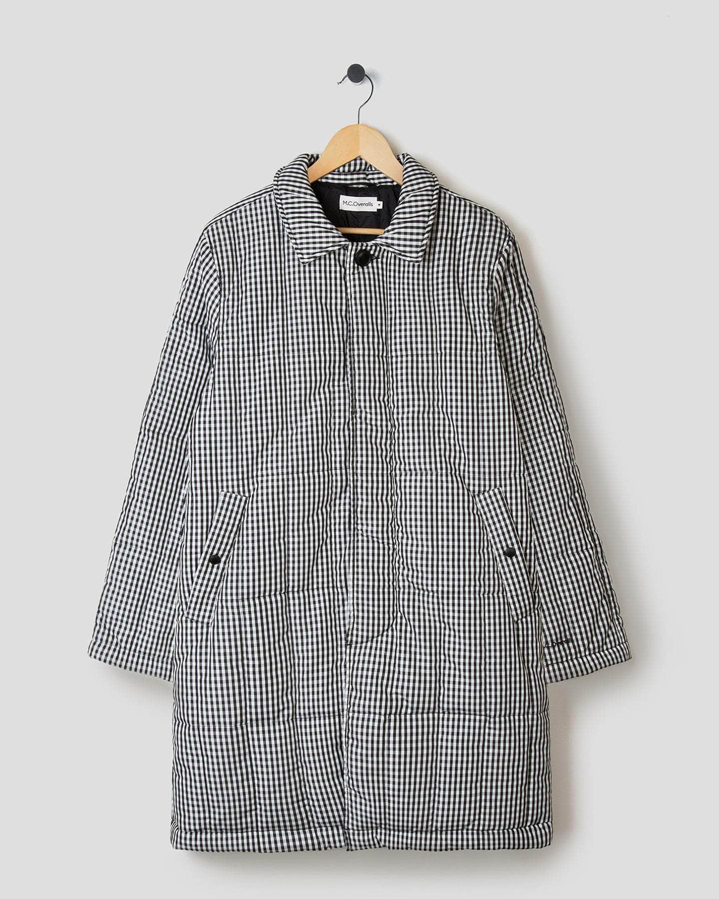 Padded Single Breasted Mac Coat Check