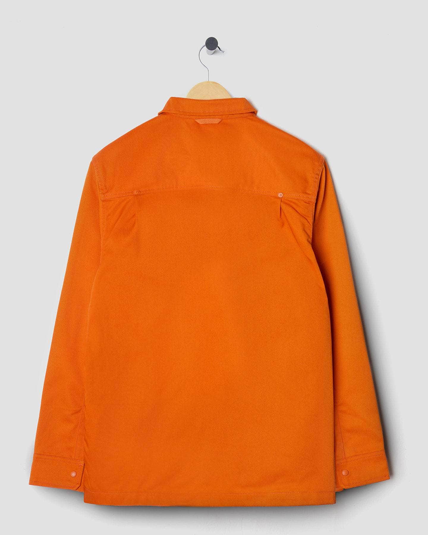 Relaxed Snap Button Shirt Orange