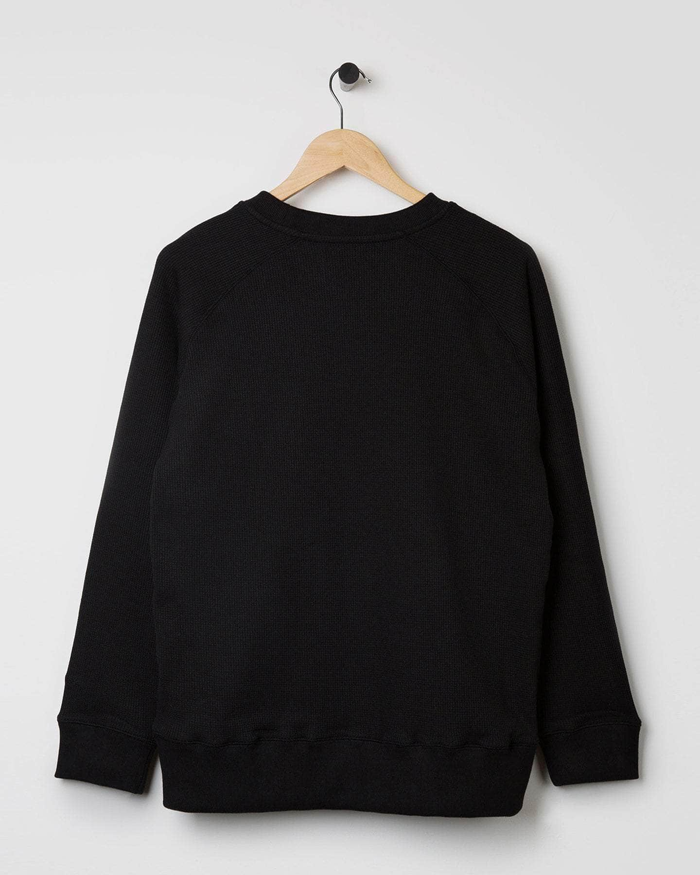 Double Waffle Jersey Sweatshirt Black