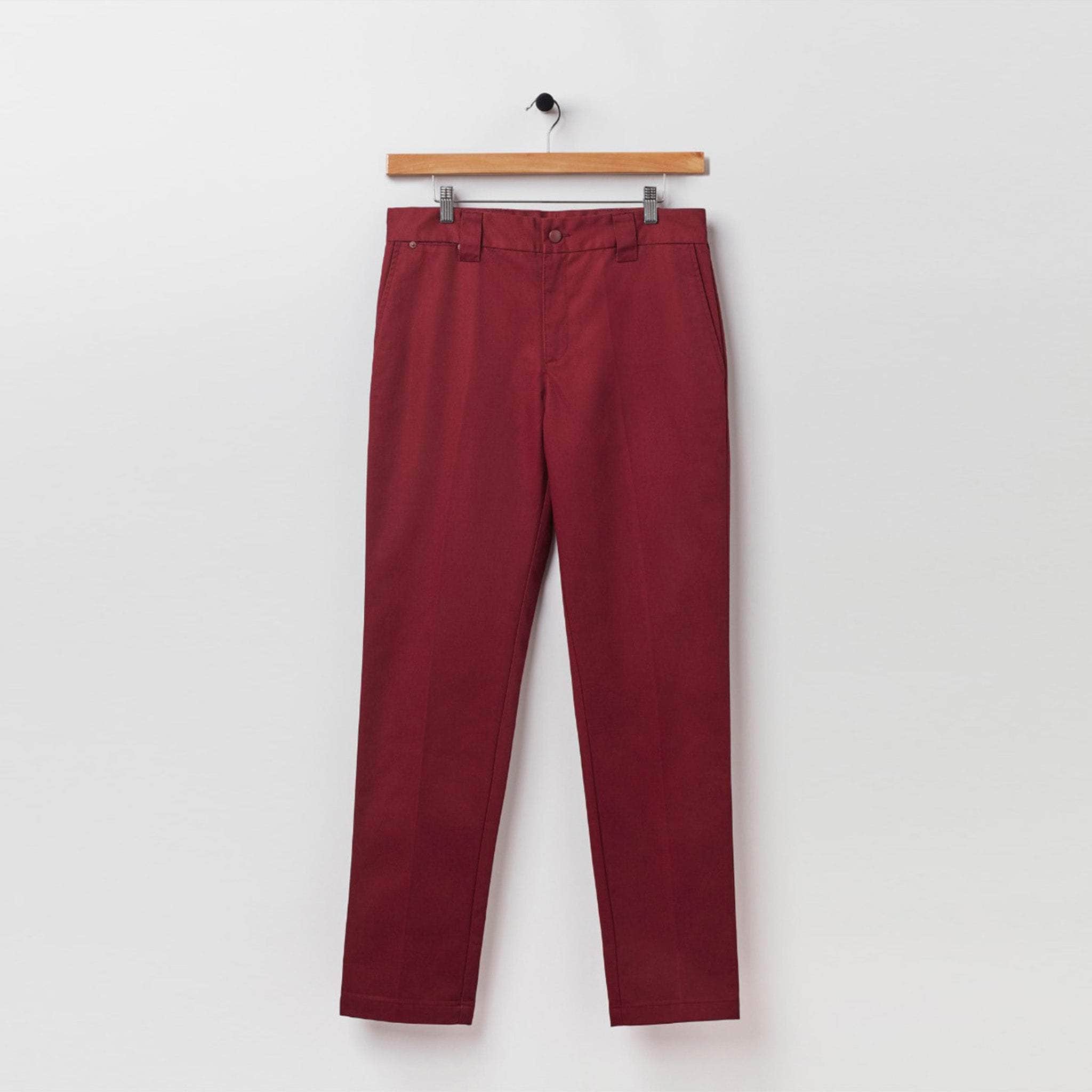 Slim-Fit Work Trousers Burgundy